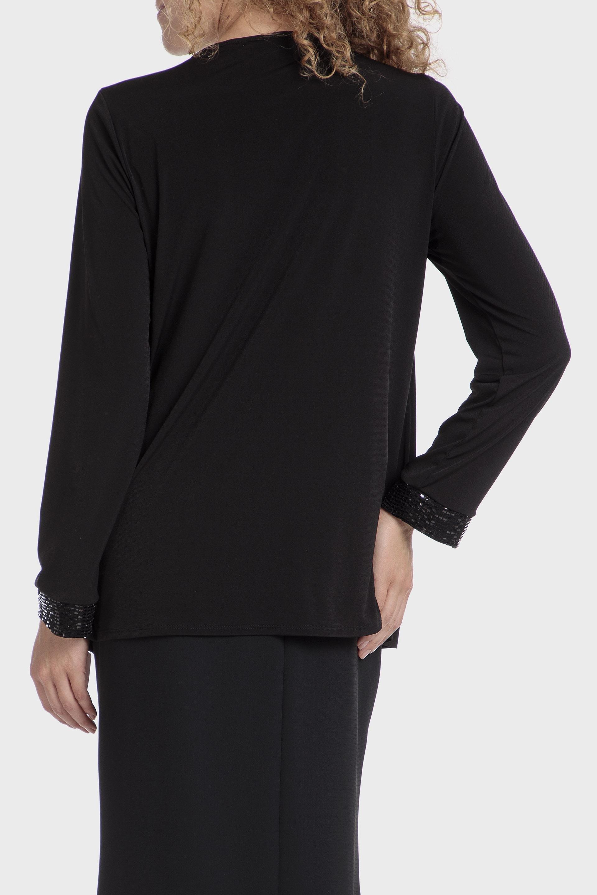 Black Detailed Open Jacket, , large image number 0