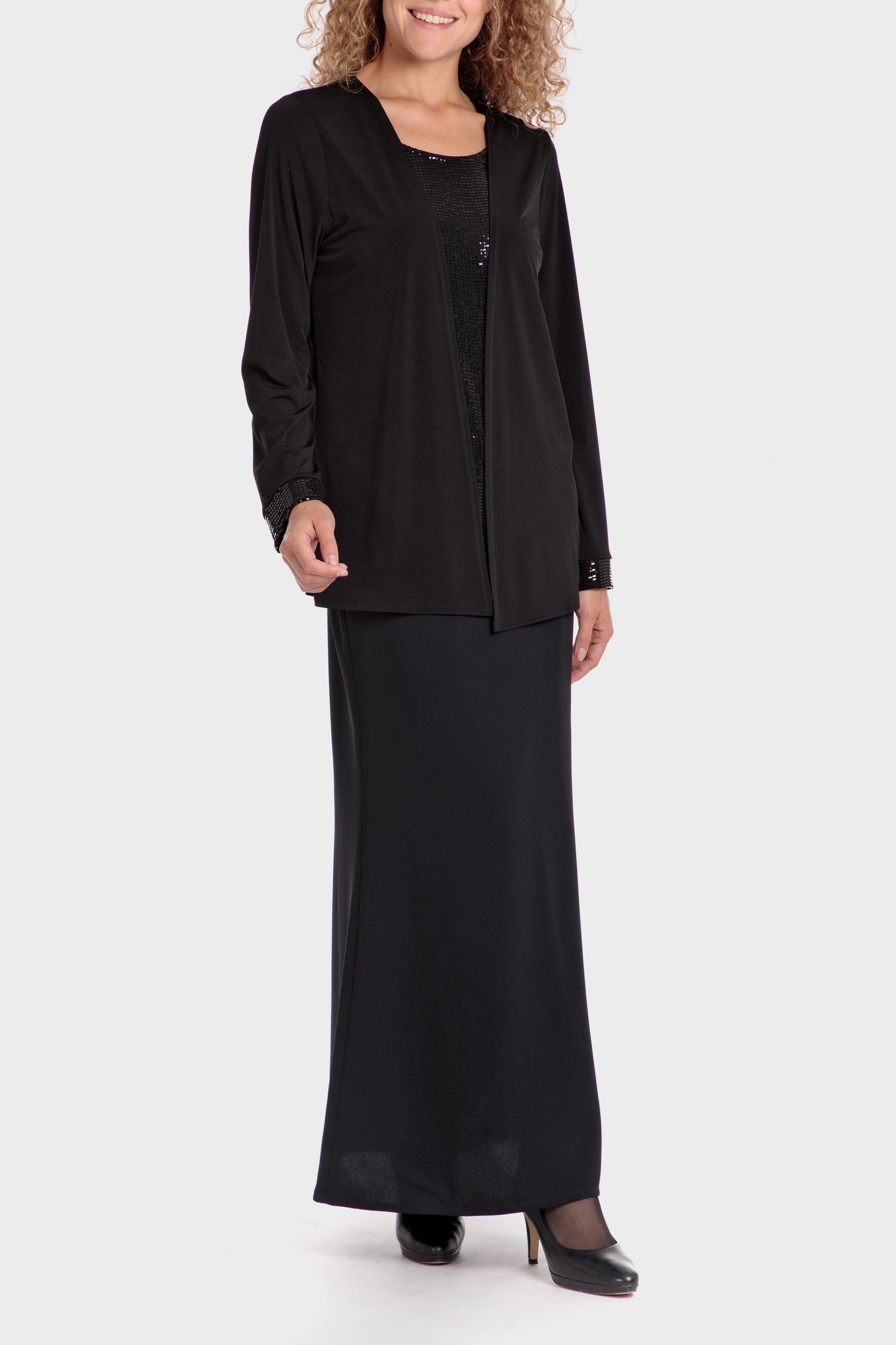 Black Detailed Open Jacket, , large image number 1