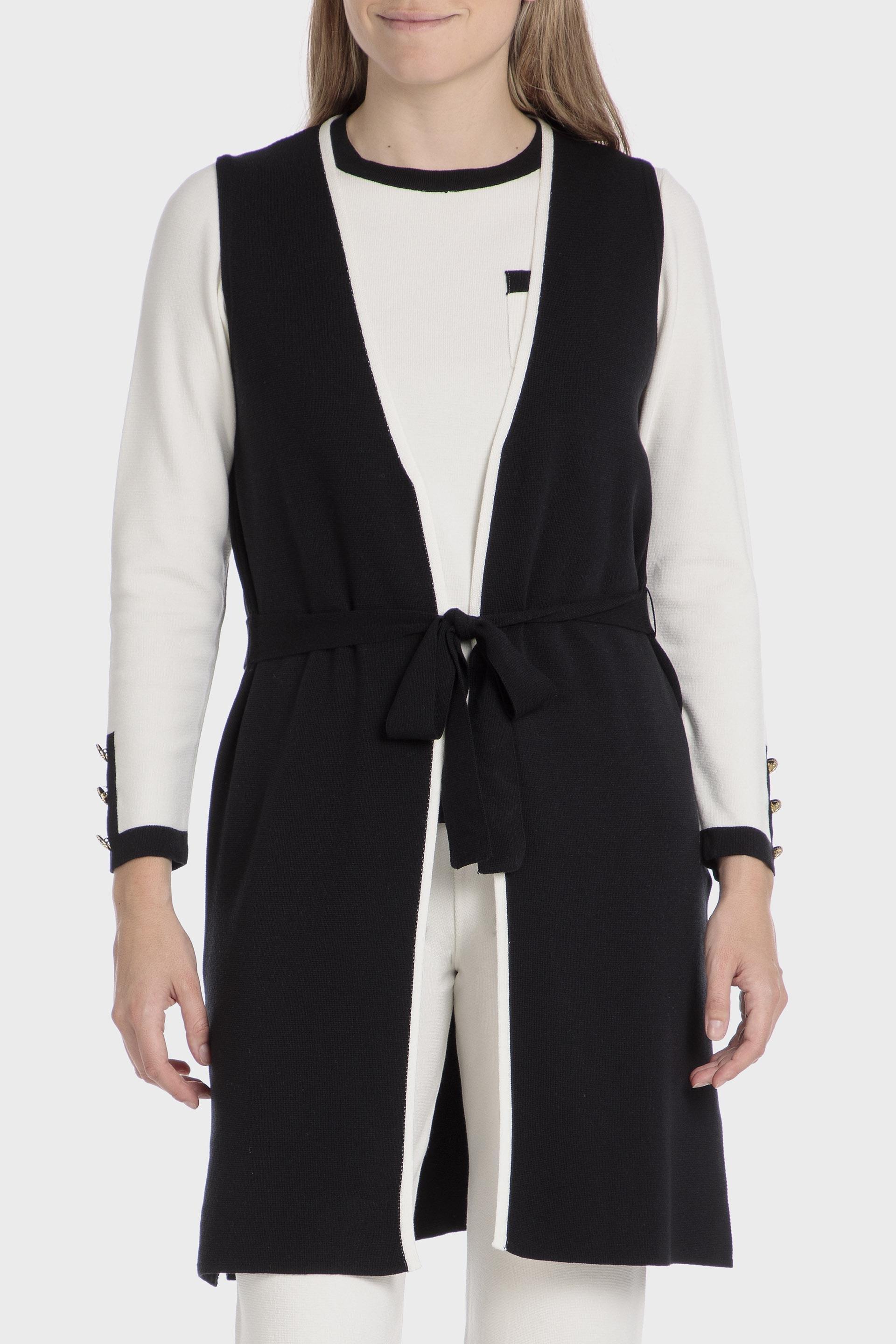 Black Belted Waistcoat, , large image number 0