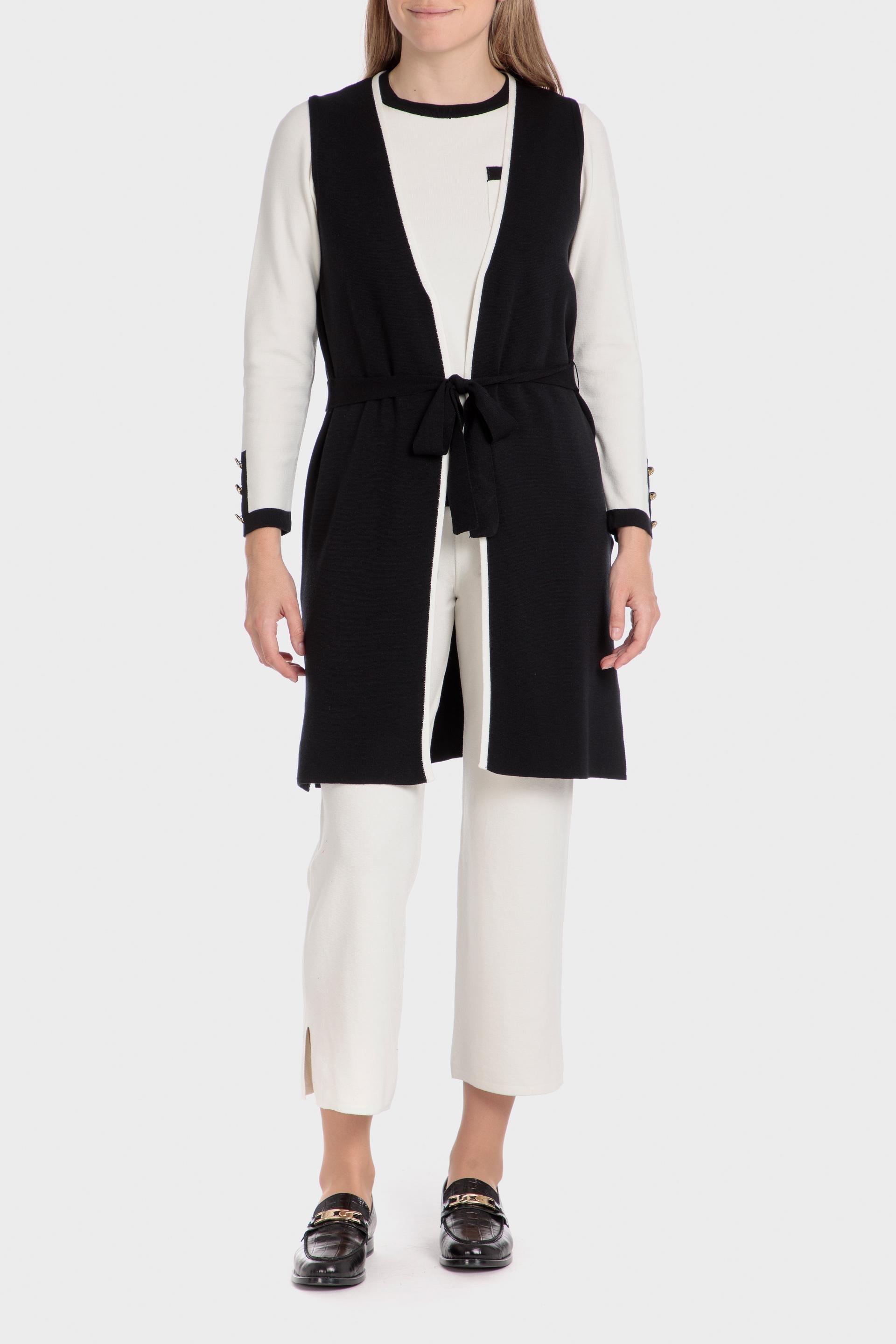 Black Belted Waistcoat, , large image number 1