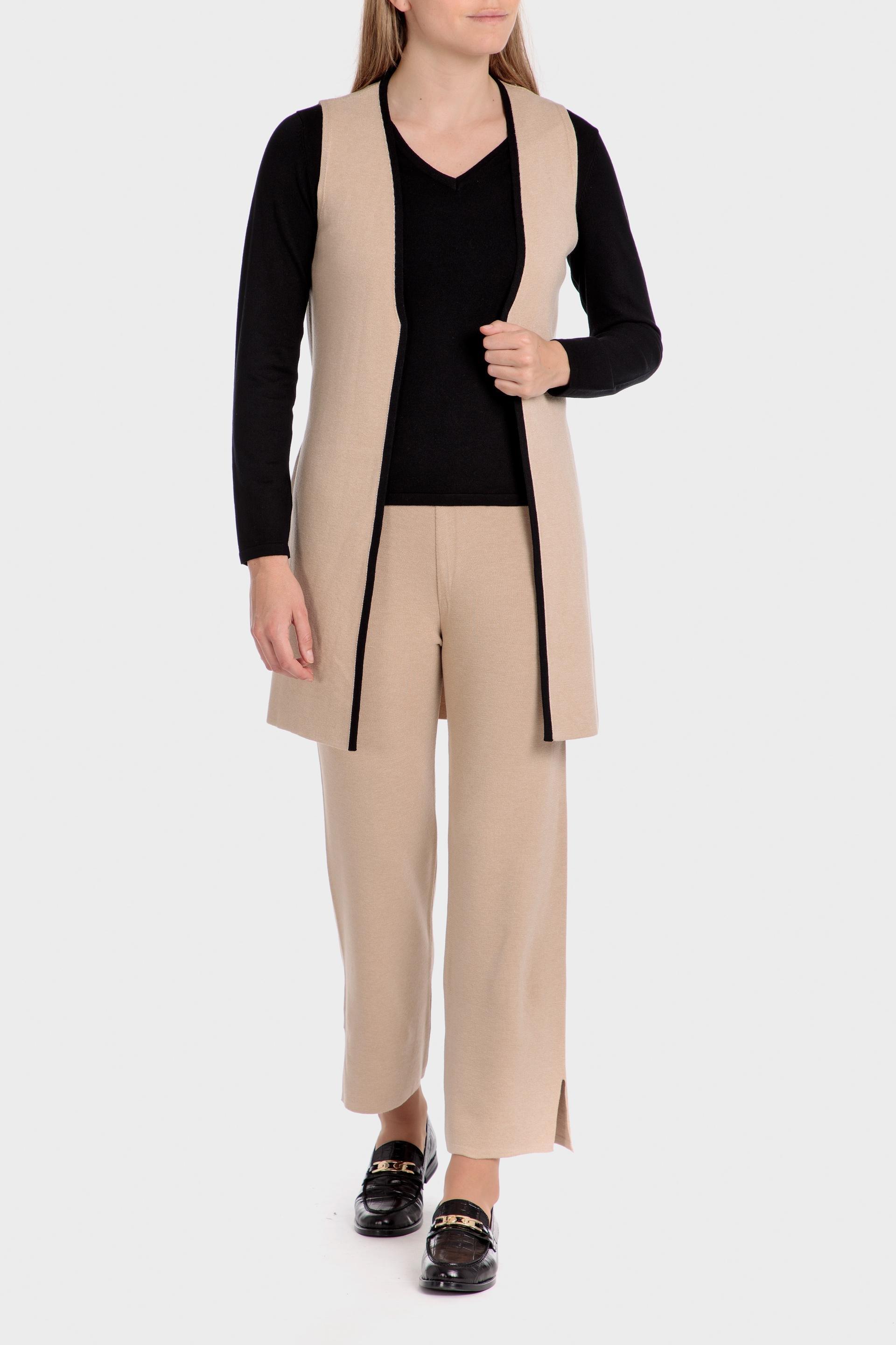 Beige Long Waistcoat, , large image number 1