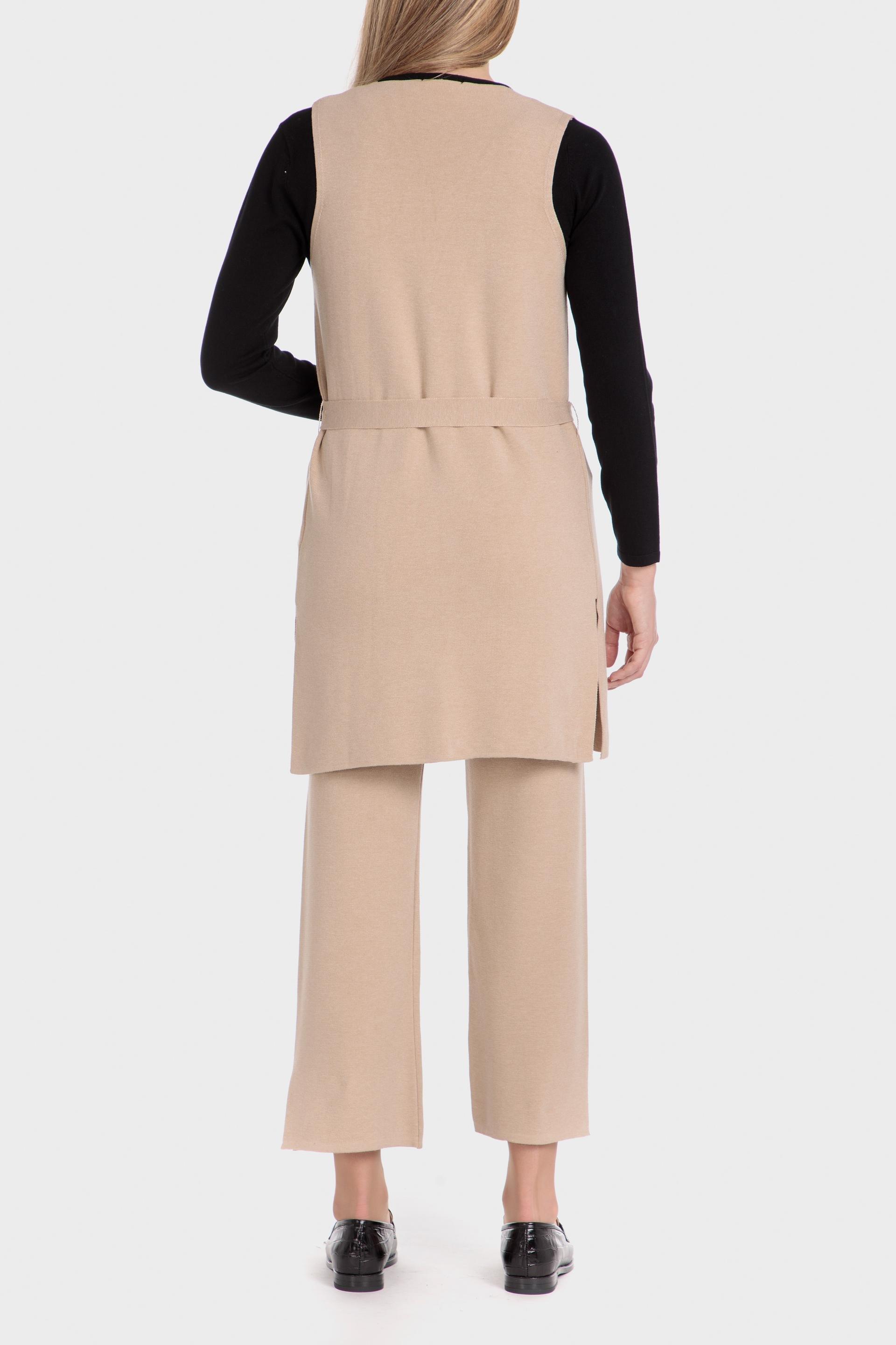 Beige Long Waistcoat, , large image number 3