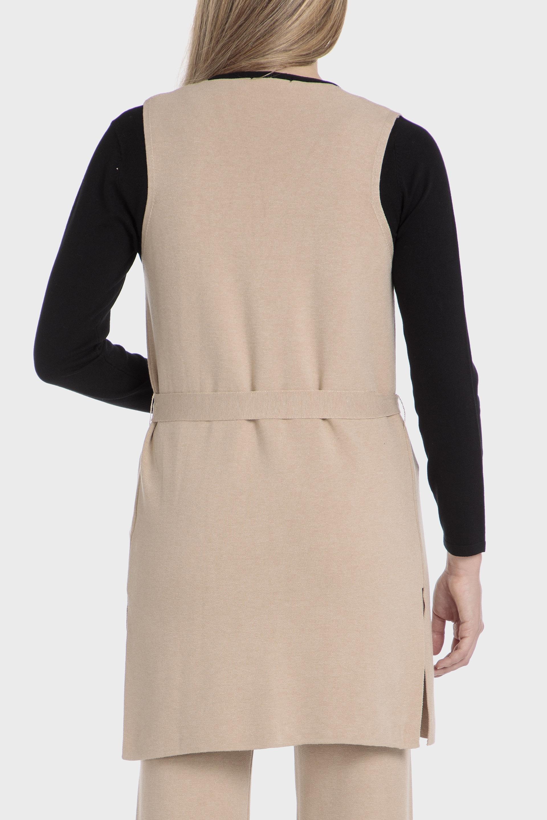 Beige Long Waistcoat, , large image number 4