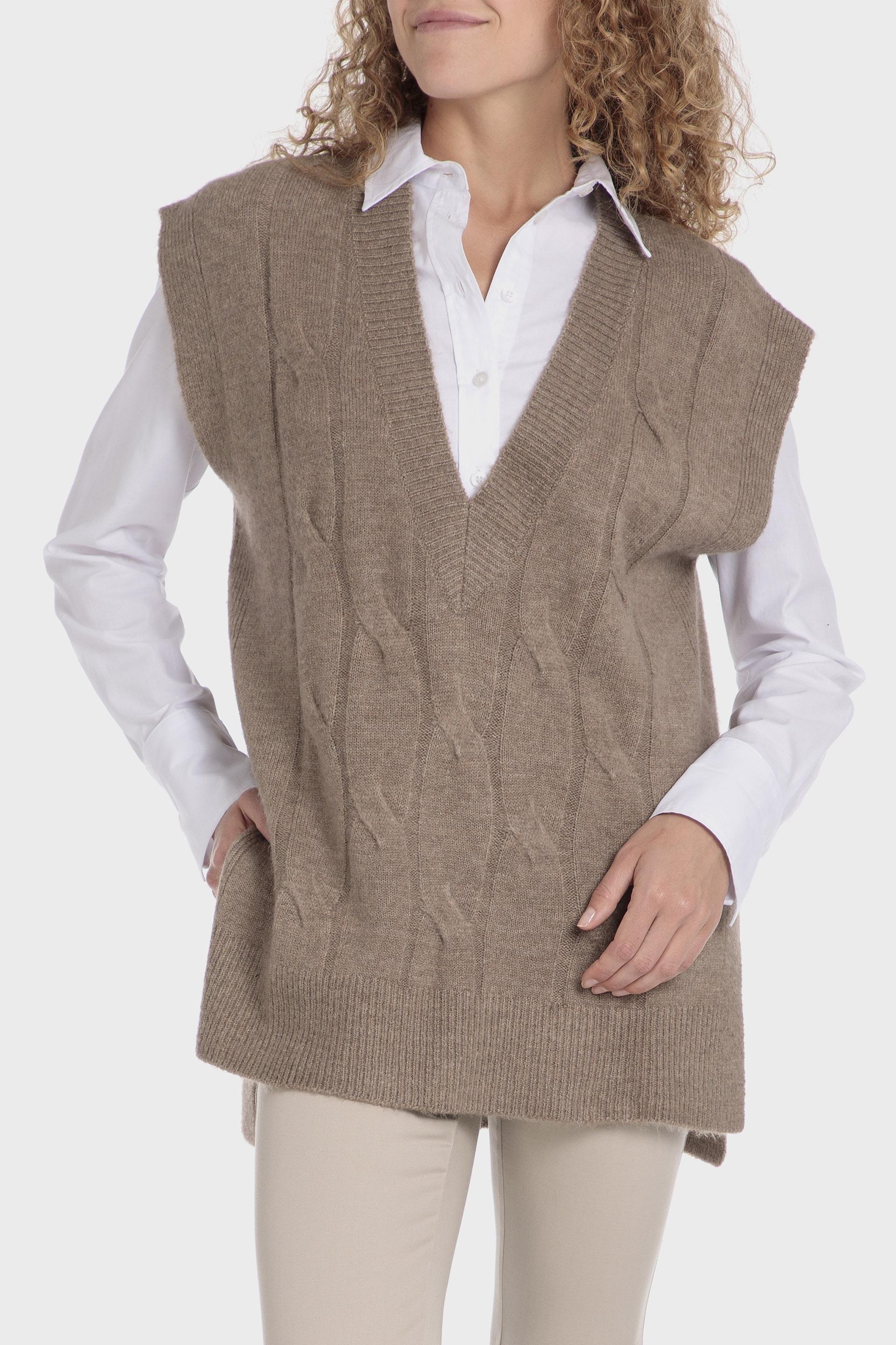 Brown Textured Jumper, , large image number 0