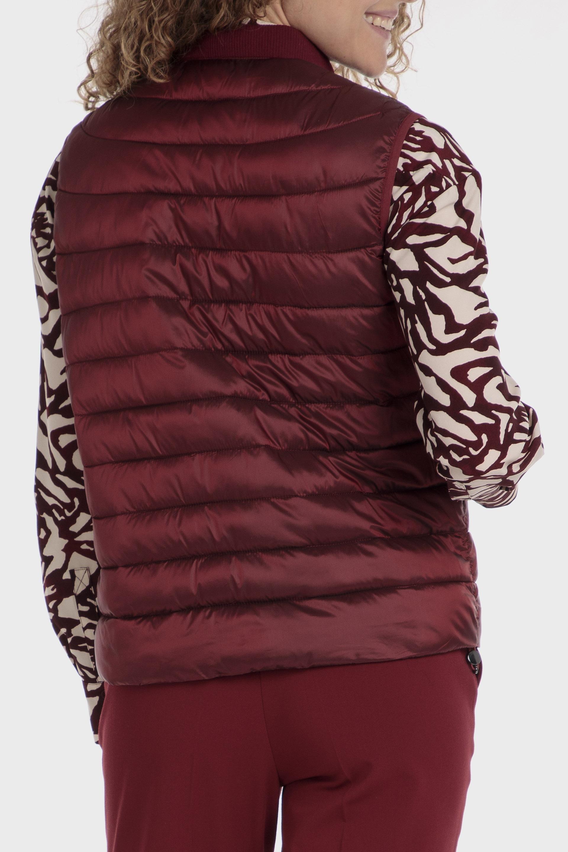 Red Printed Puffer Vest, , large image number 2