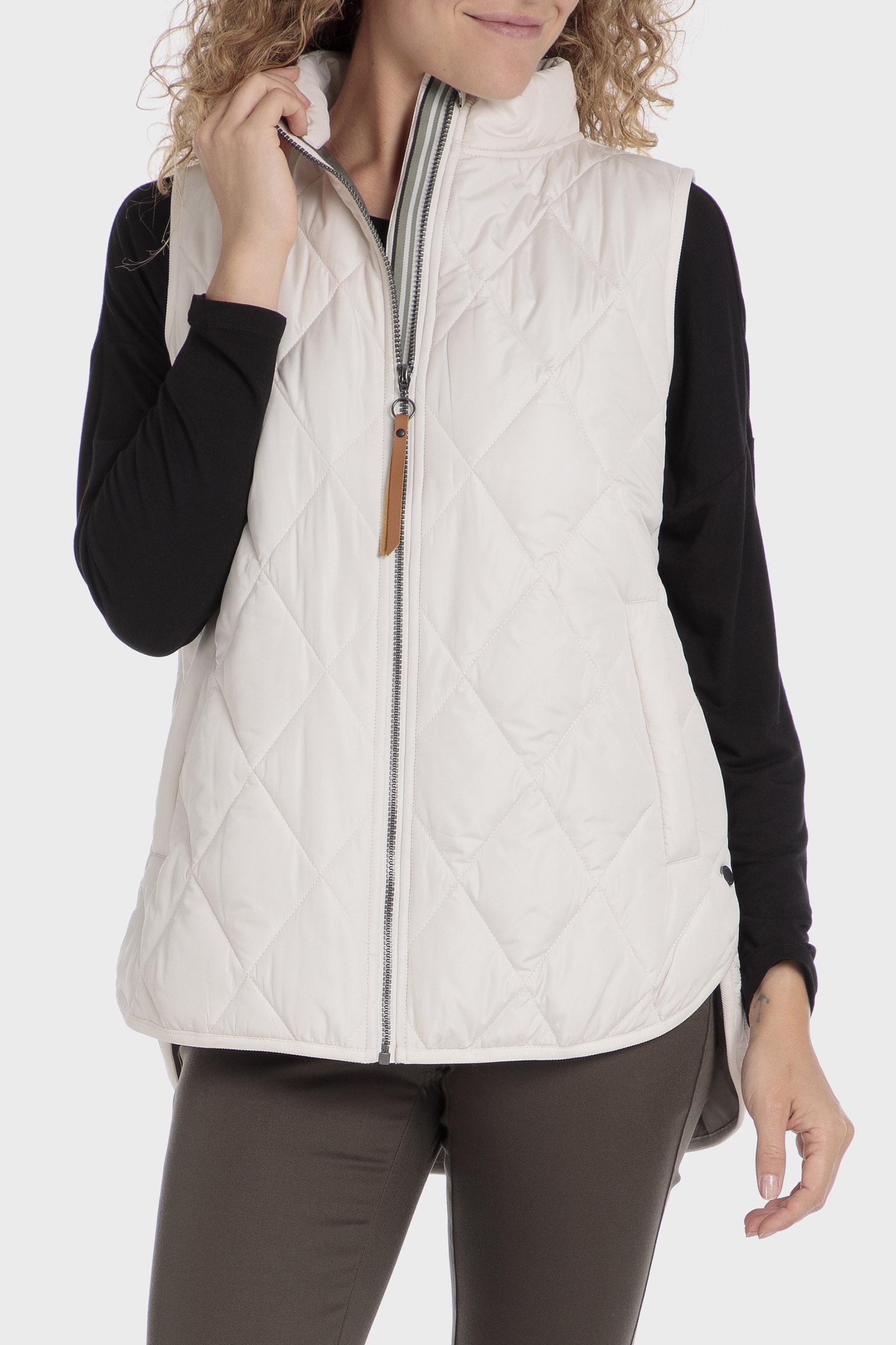 White Quilted Waistcoat, , large image number 0