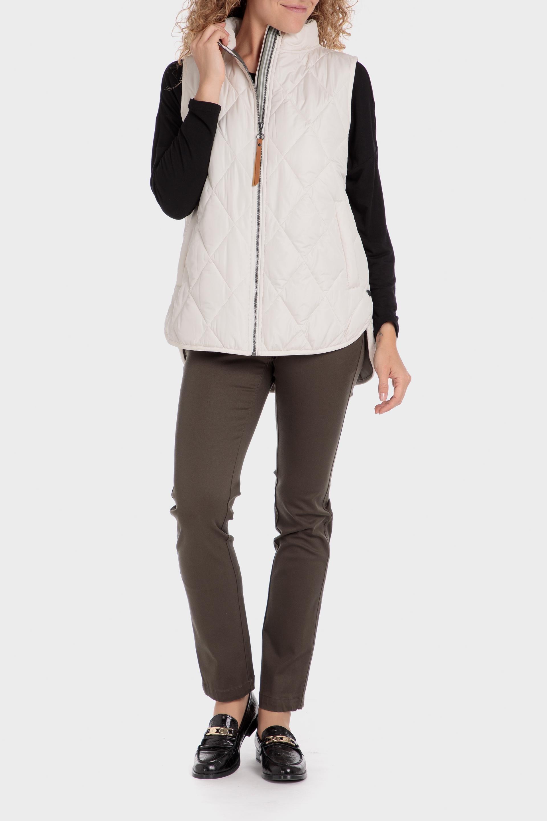 White Quilted Waistcoat, , large image number 1