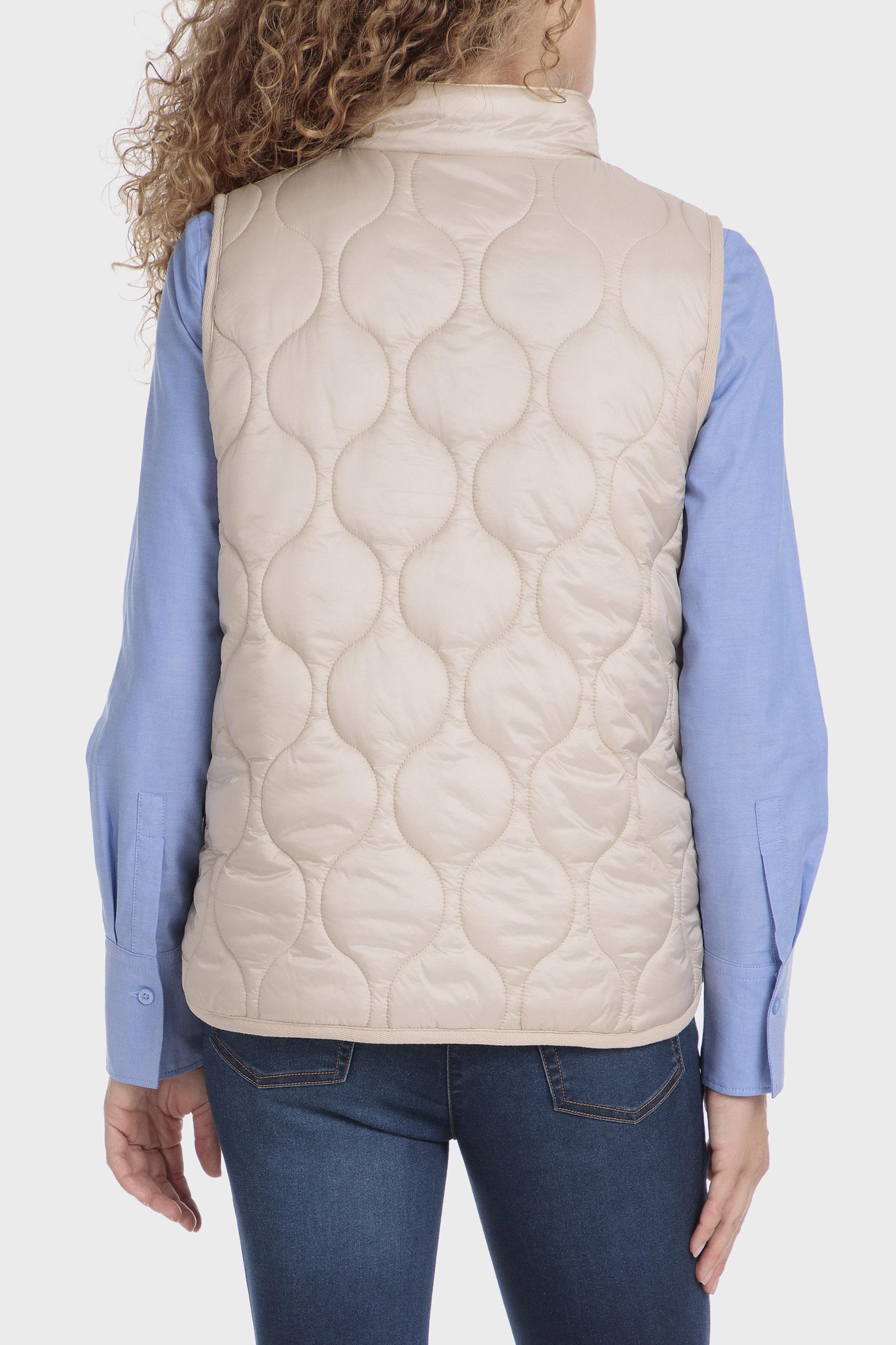 Beige Padded Waistcoat, , large image number 0