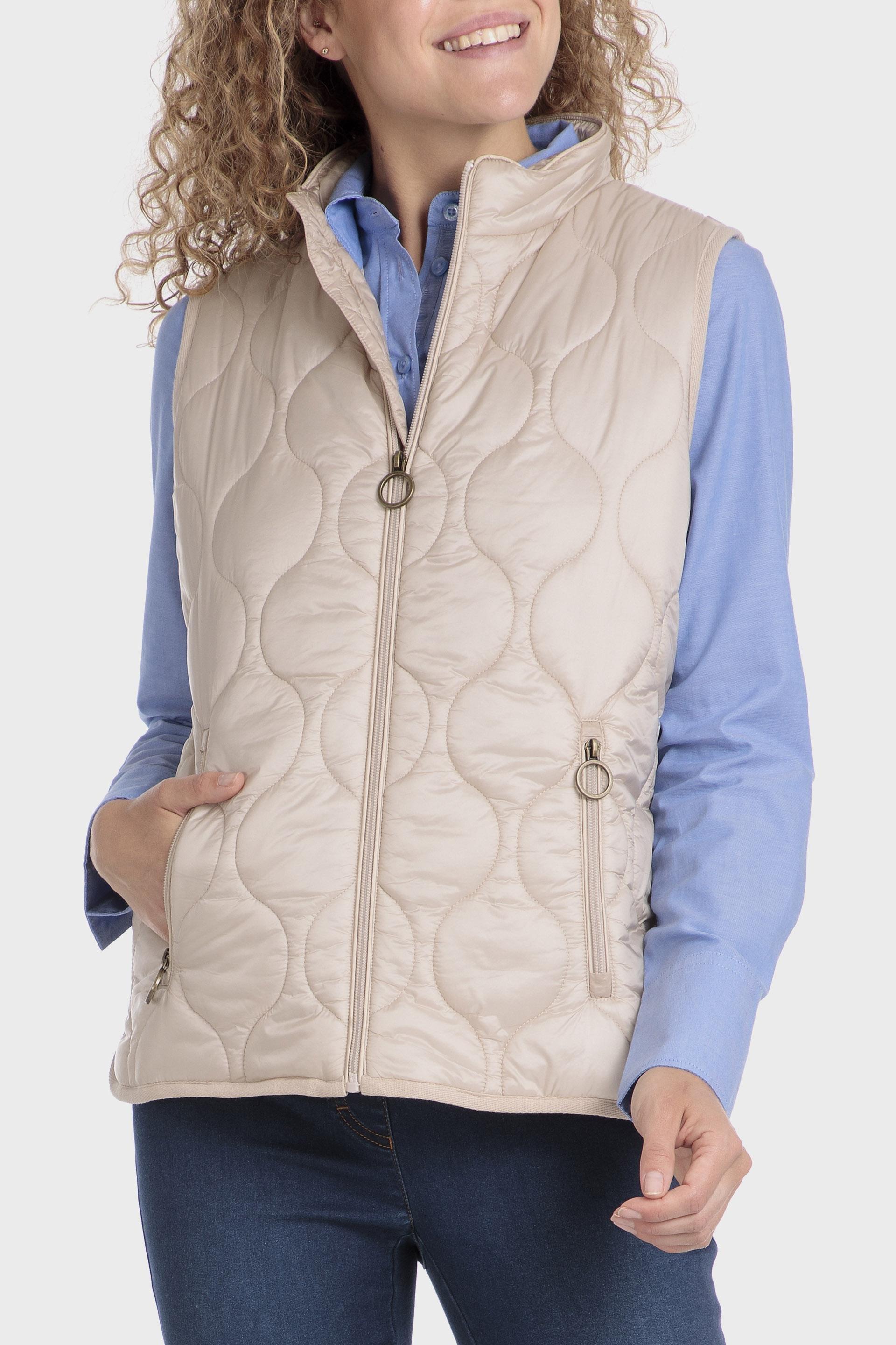 Beige Padded Waistcoat, , large image number 2