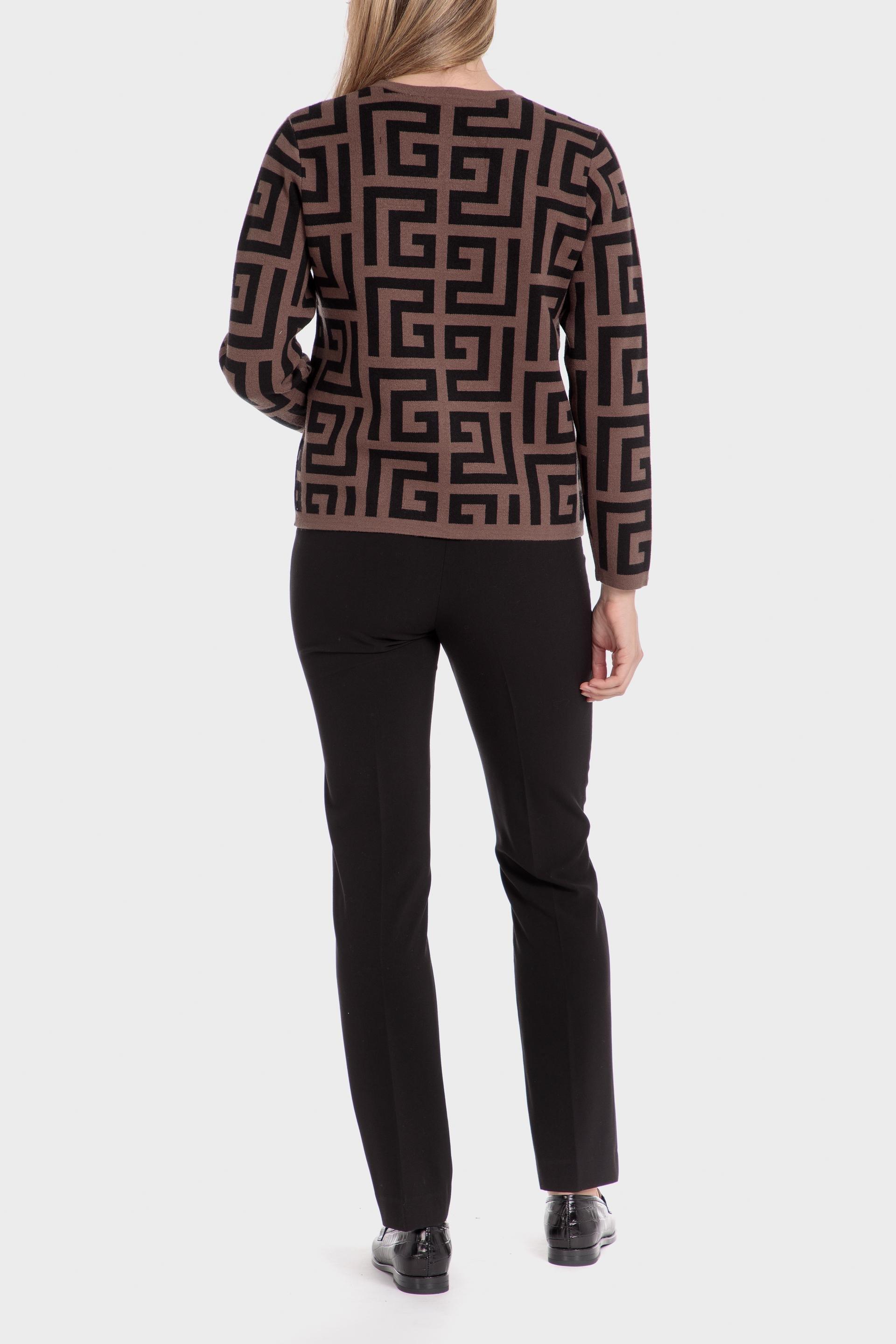 Brown Jacquared Pattern Jacket, , large image number 0