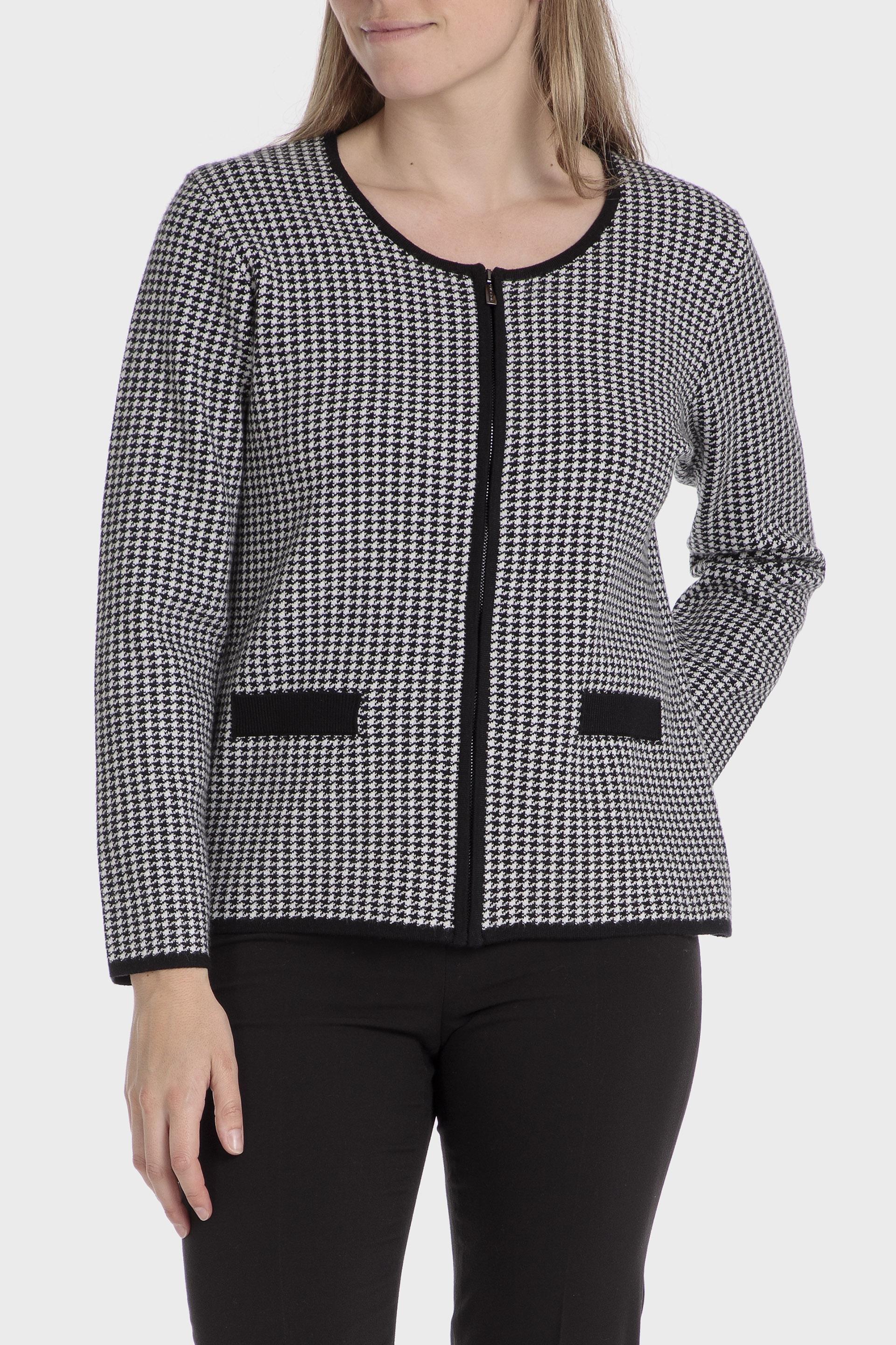 Grey Check Short Jacket, , large image number 0