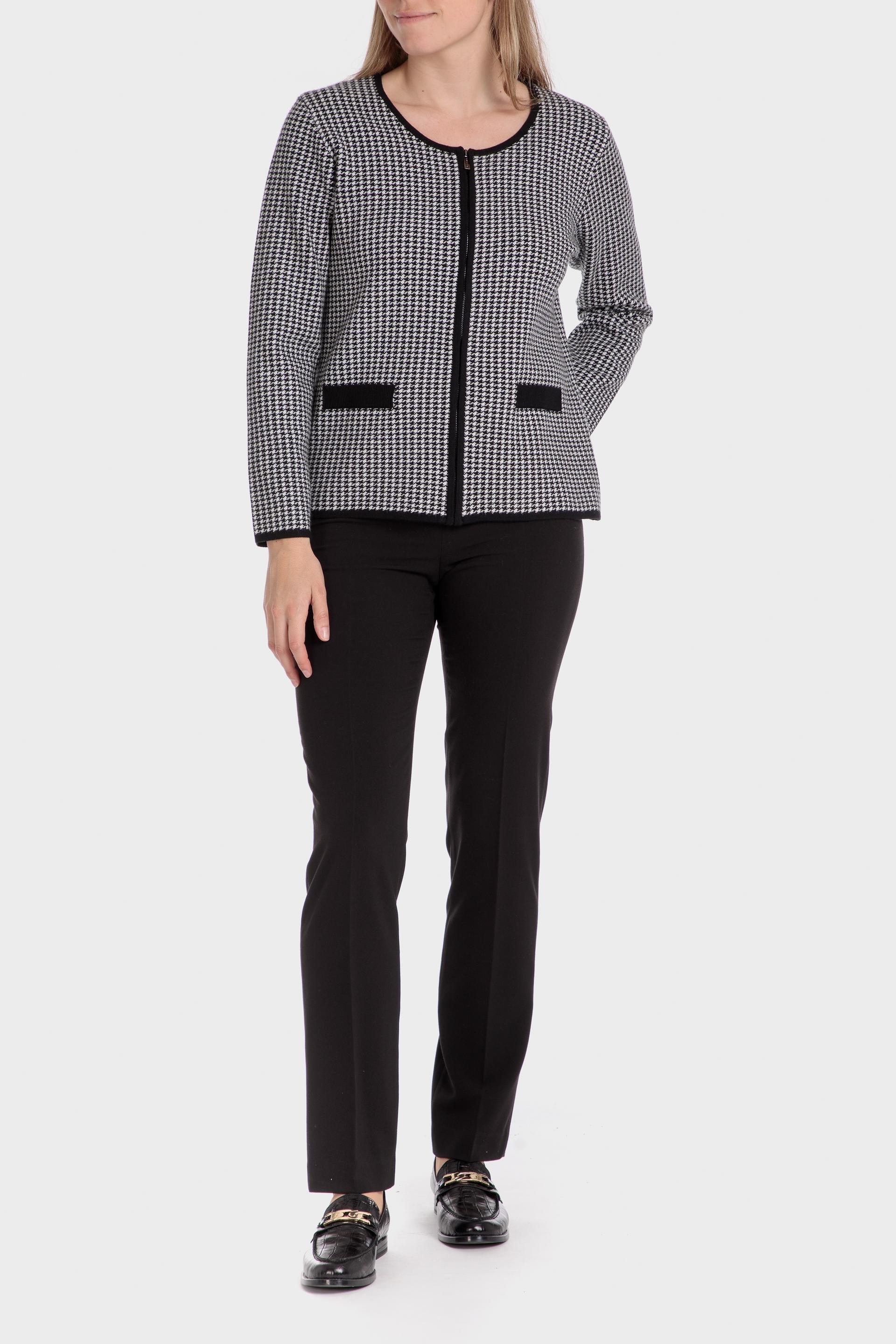 Grey Check Short Jacket, , large image number 1