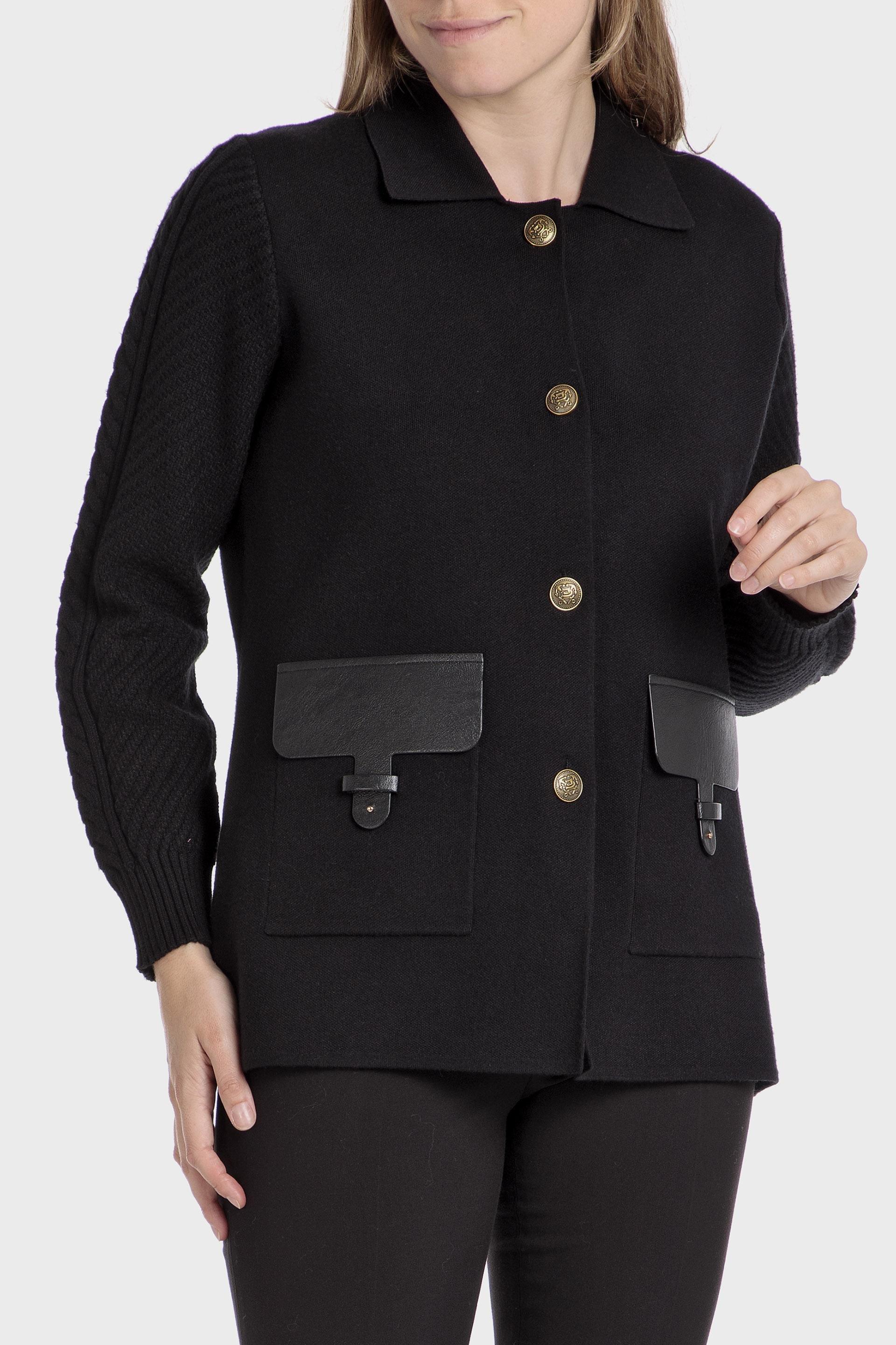 Black Pocketed Jacket, , large image number 0