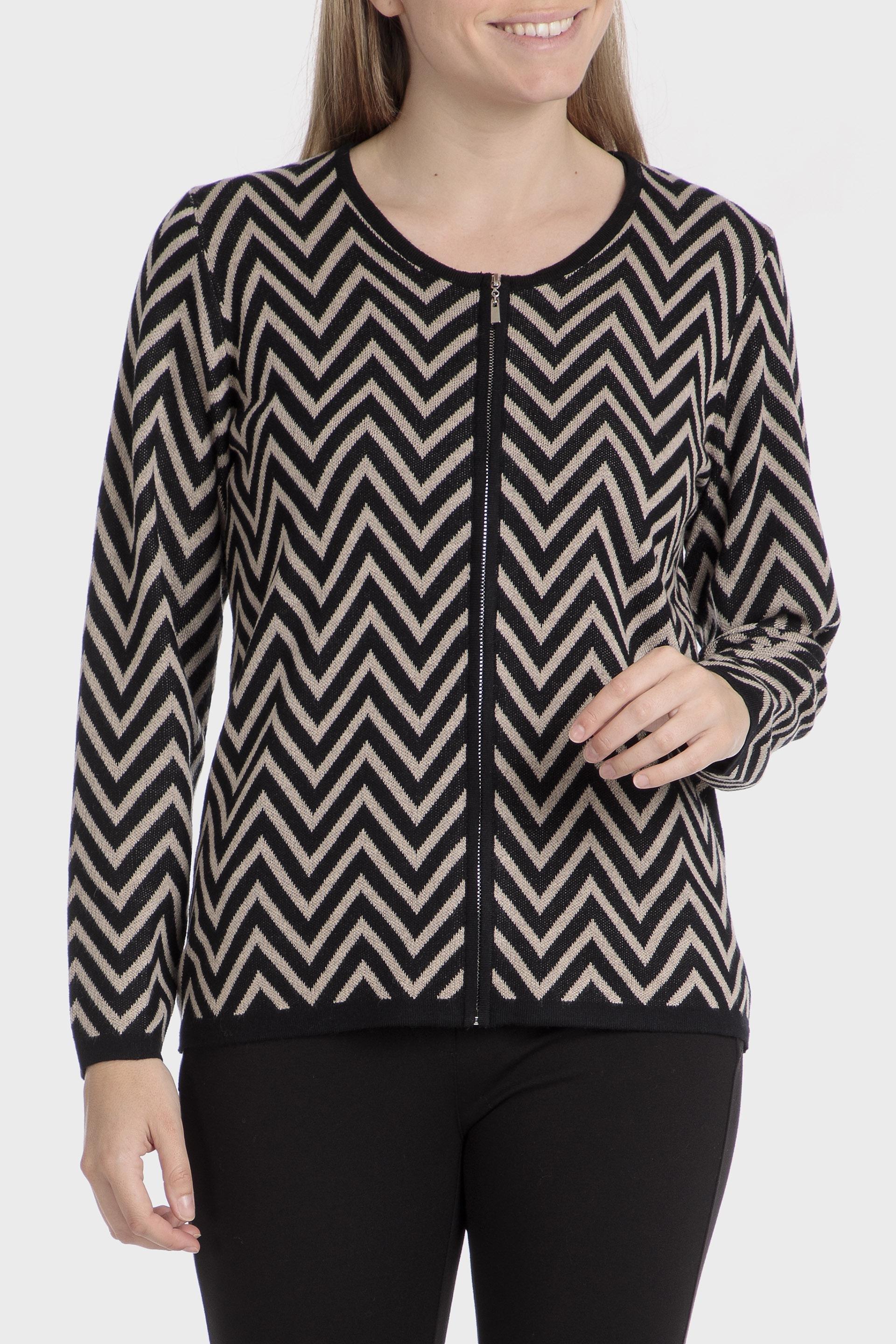 Black Chevron Short Jacket, , large image number 0