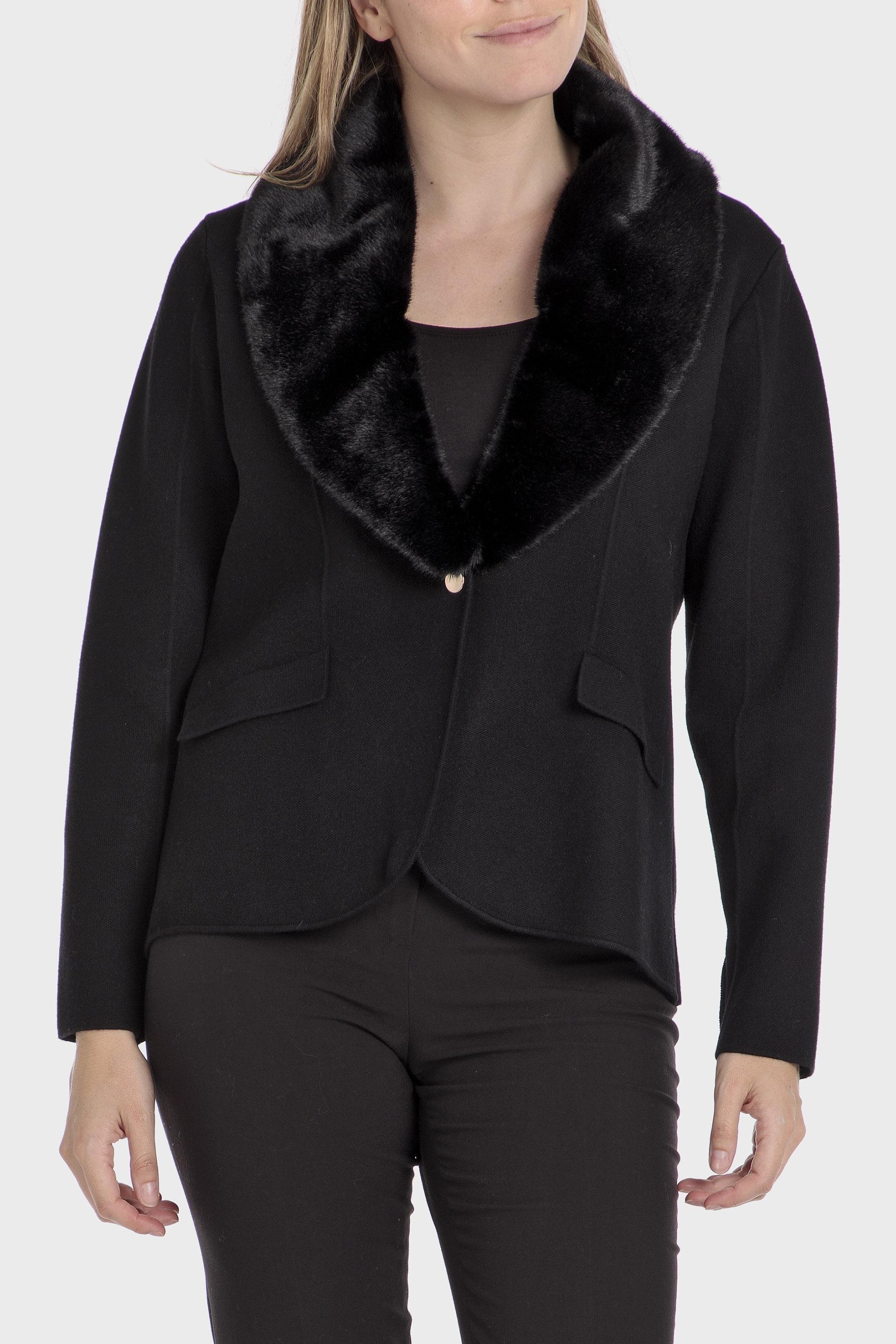 Black Collared Jacket, , large image number 1