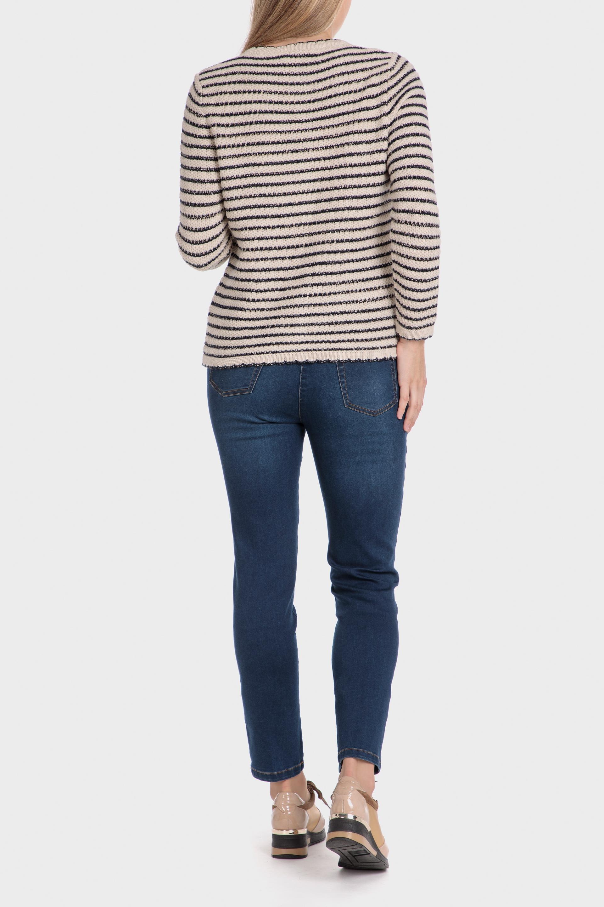 Beige Striped Jacket, Blue Navy, large image number 2