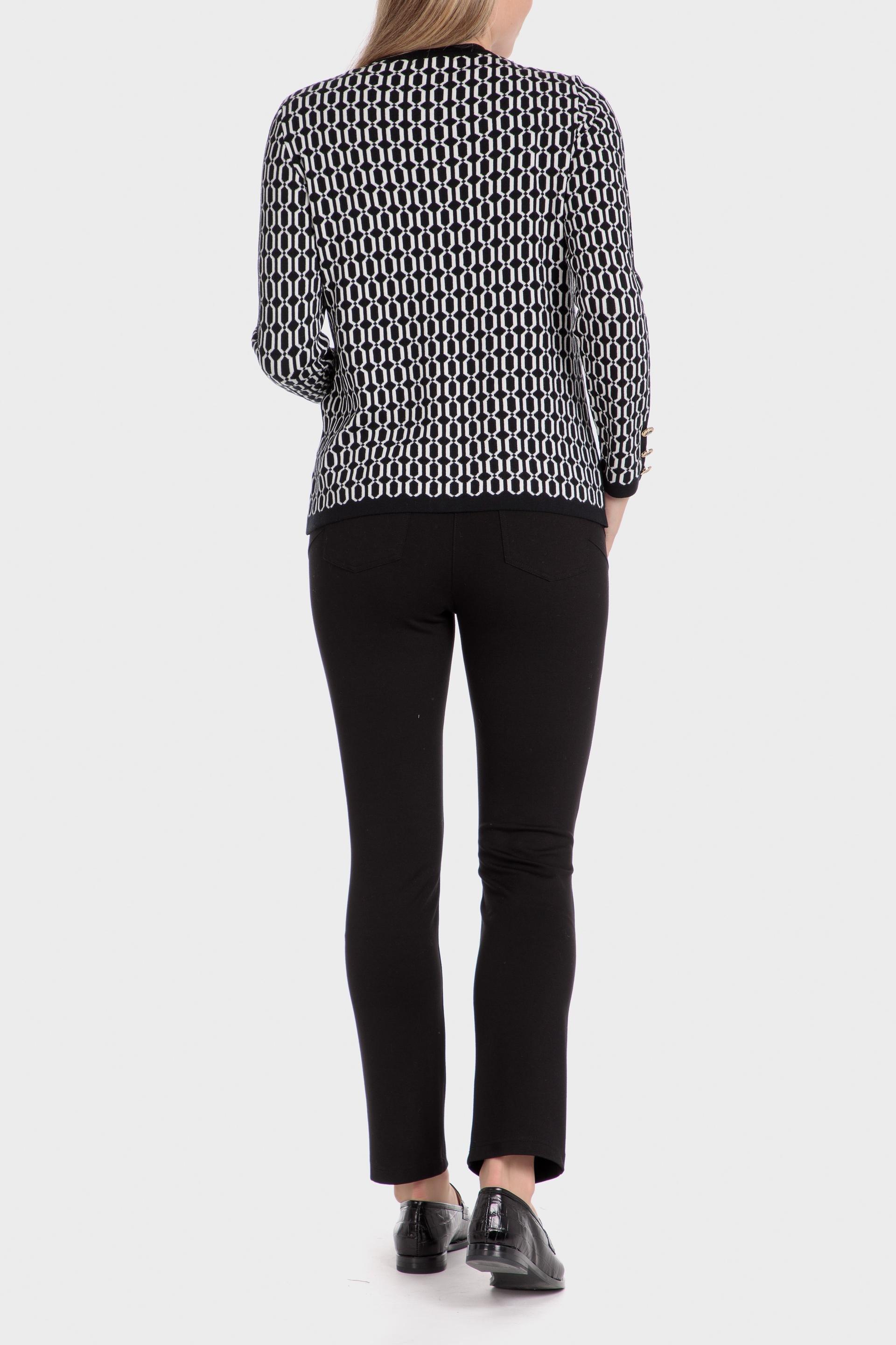Black Geometric Print Jacket, , large image number 2