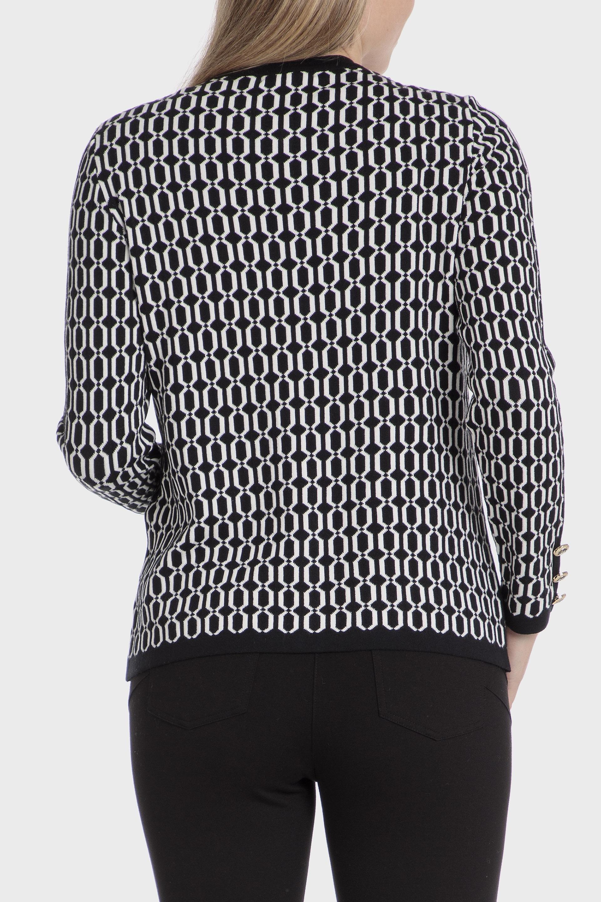 Black Geometric Print Jacket, , large image number 3