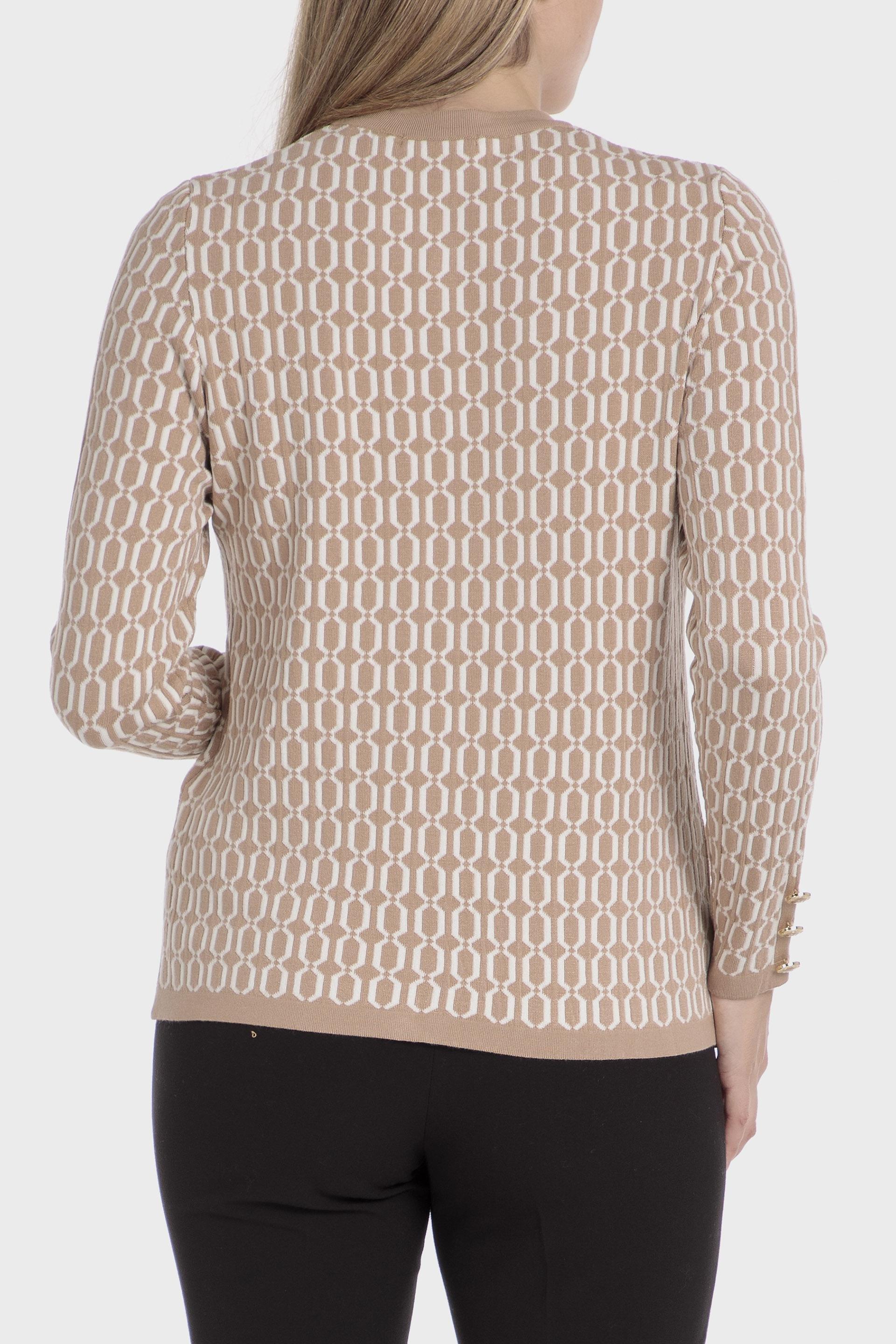 Beige Geometric Print Jacquard, , large image number 3