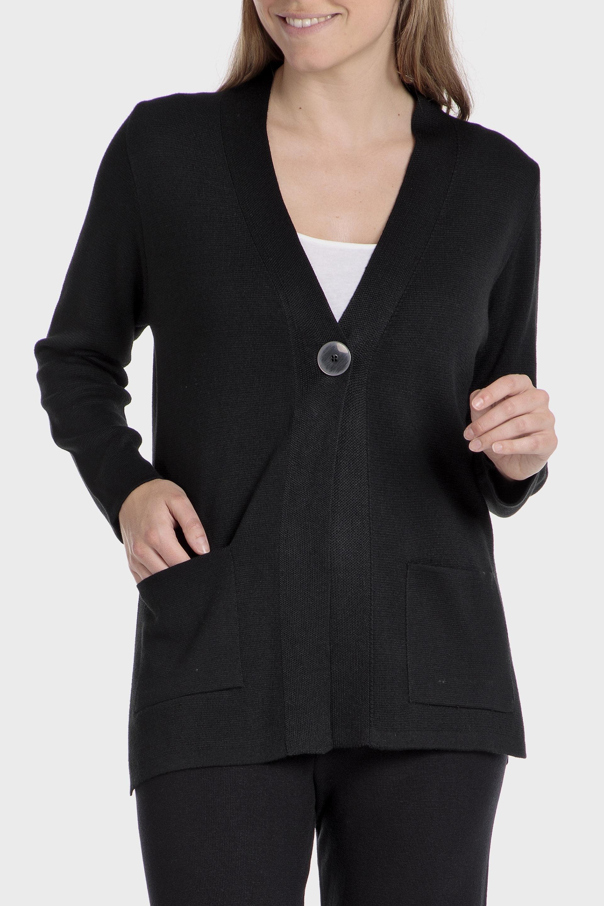 Black Plain Jacket, , large image number 0