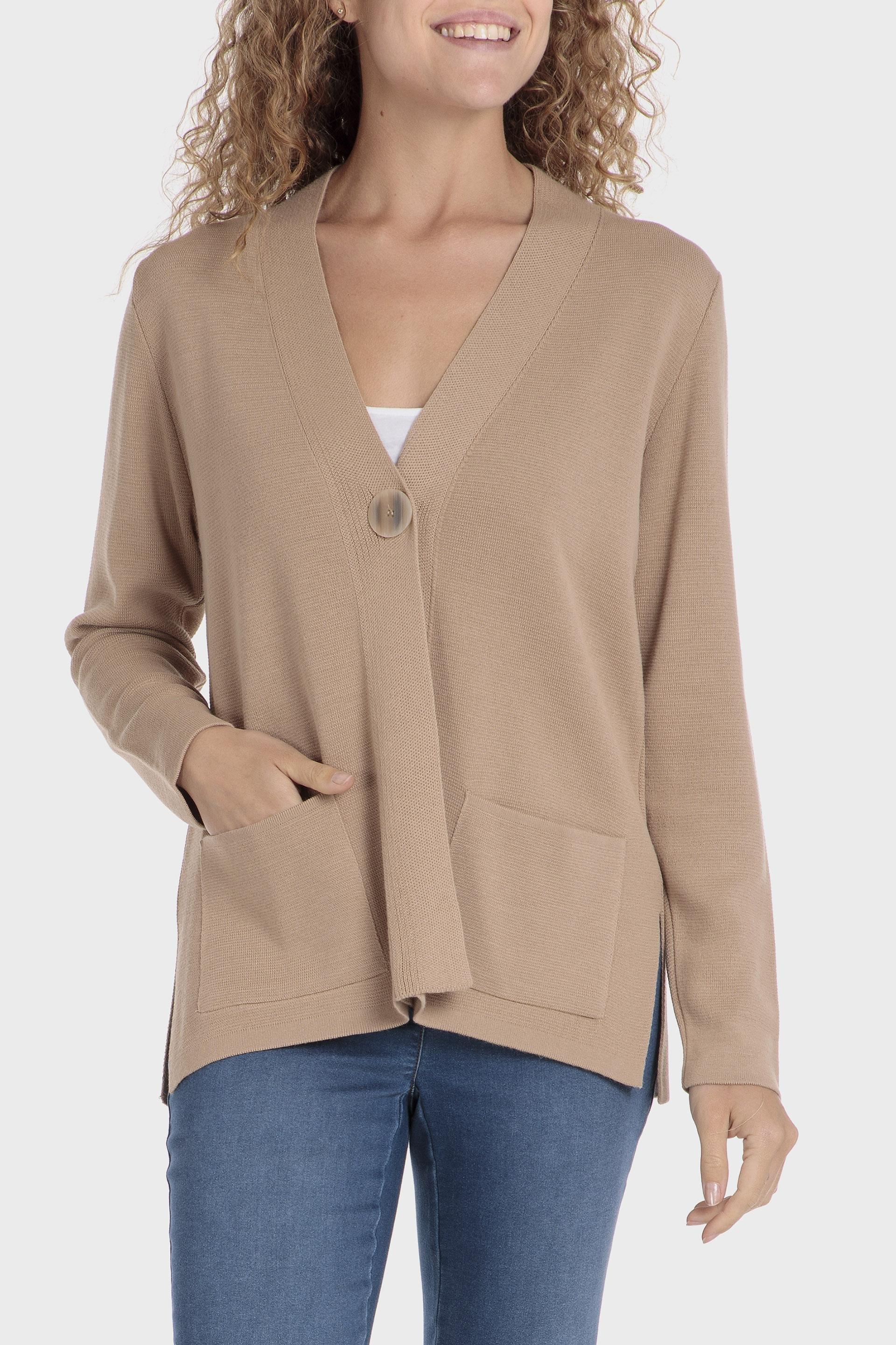 Beige Knitted Jacket, , large image number 0