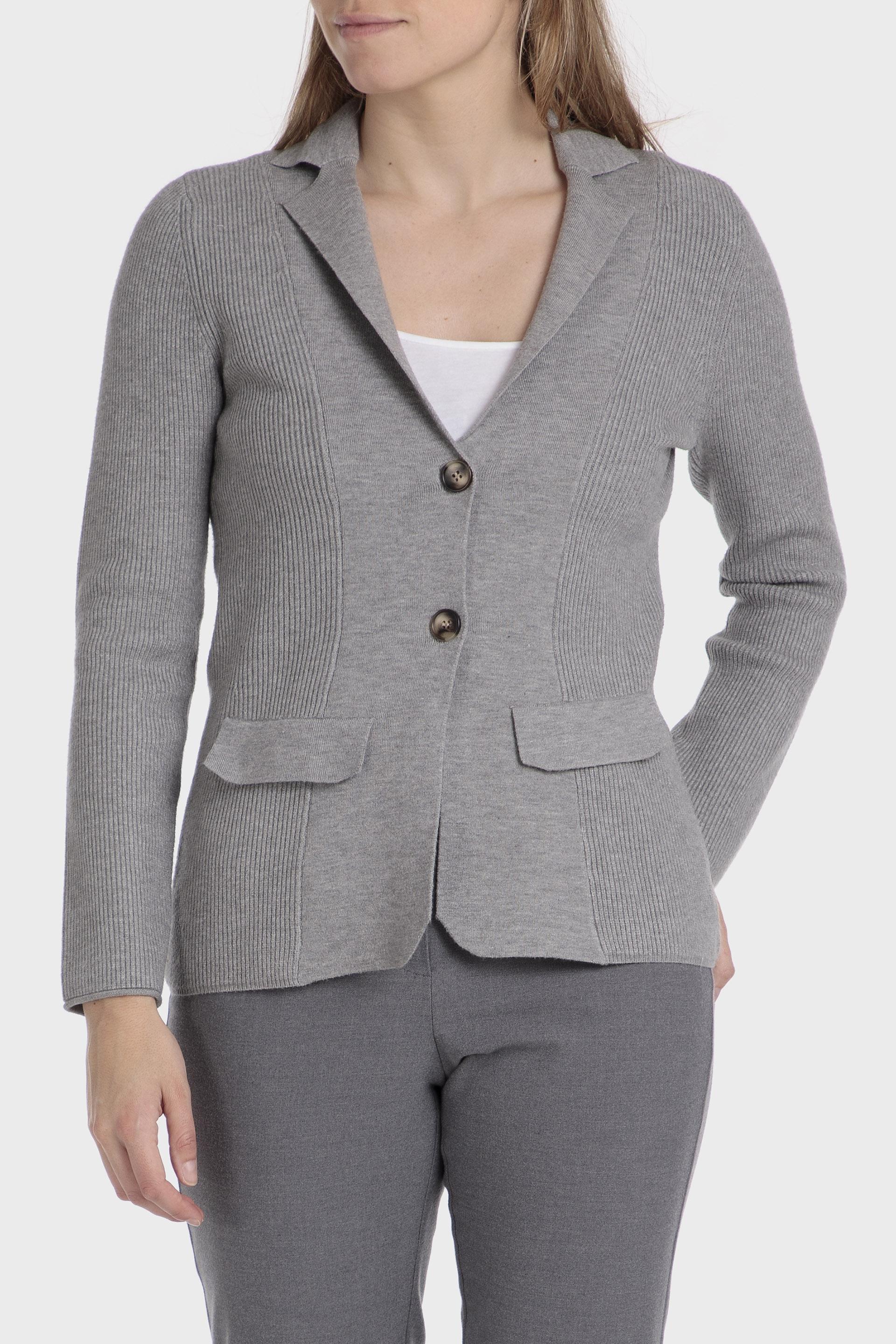Grey Plain Single Breasted Jacket, , large image number 0