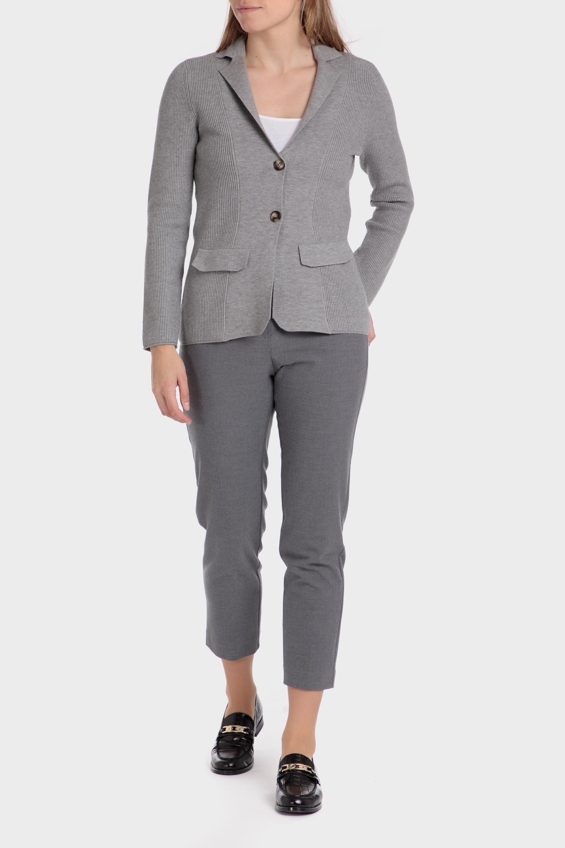 Grey Plain Single Breasted Jacket, , large image number 1