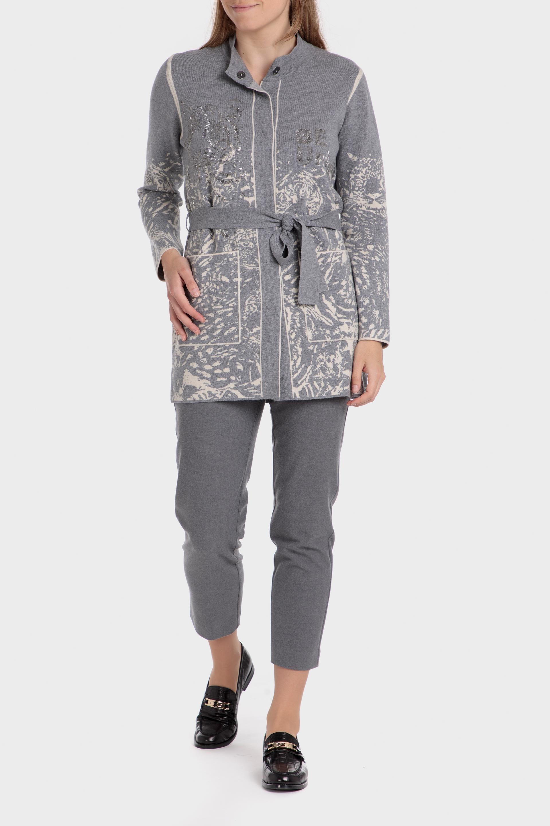 Grey Graphic Print Casual Jacket, , large image number 4
