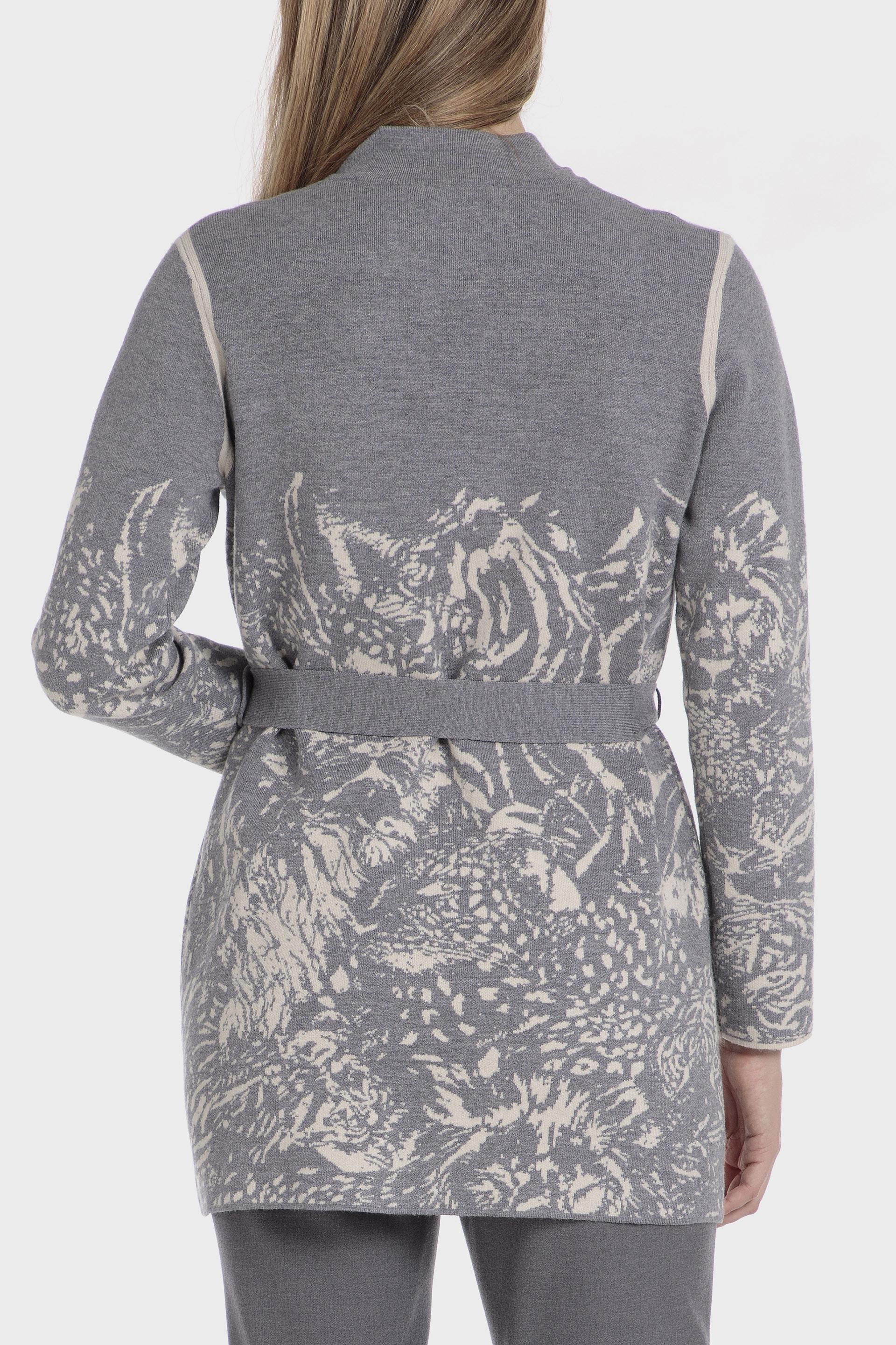 Grey Graphic Print Casual Jacket, , large image number 5
