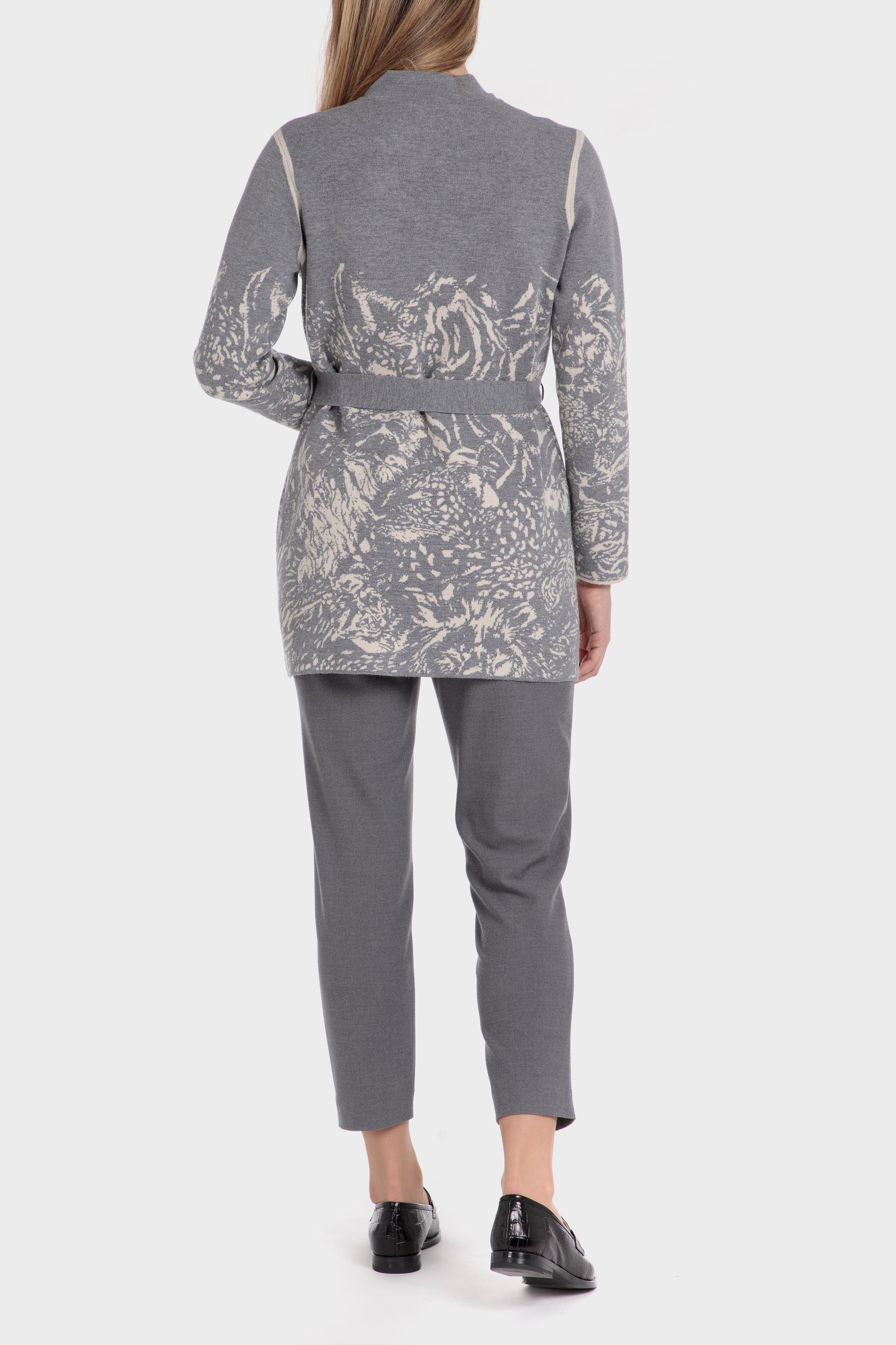 Grey Graphic Print Casual Jacket, , large image number 6