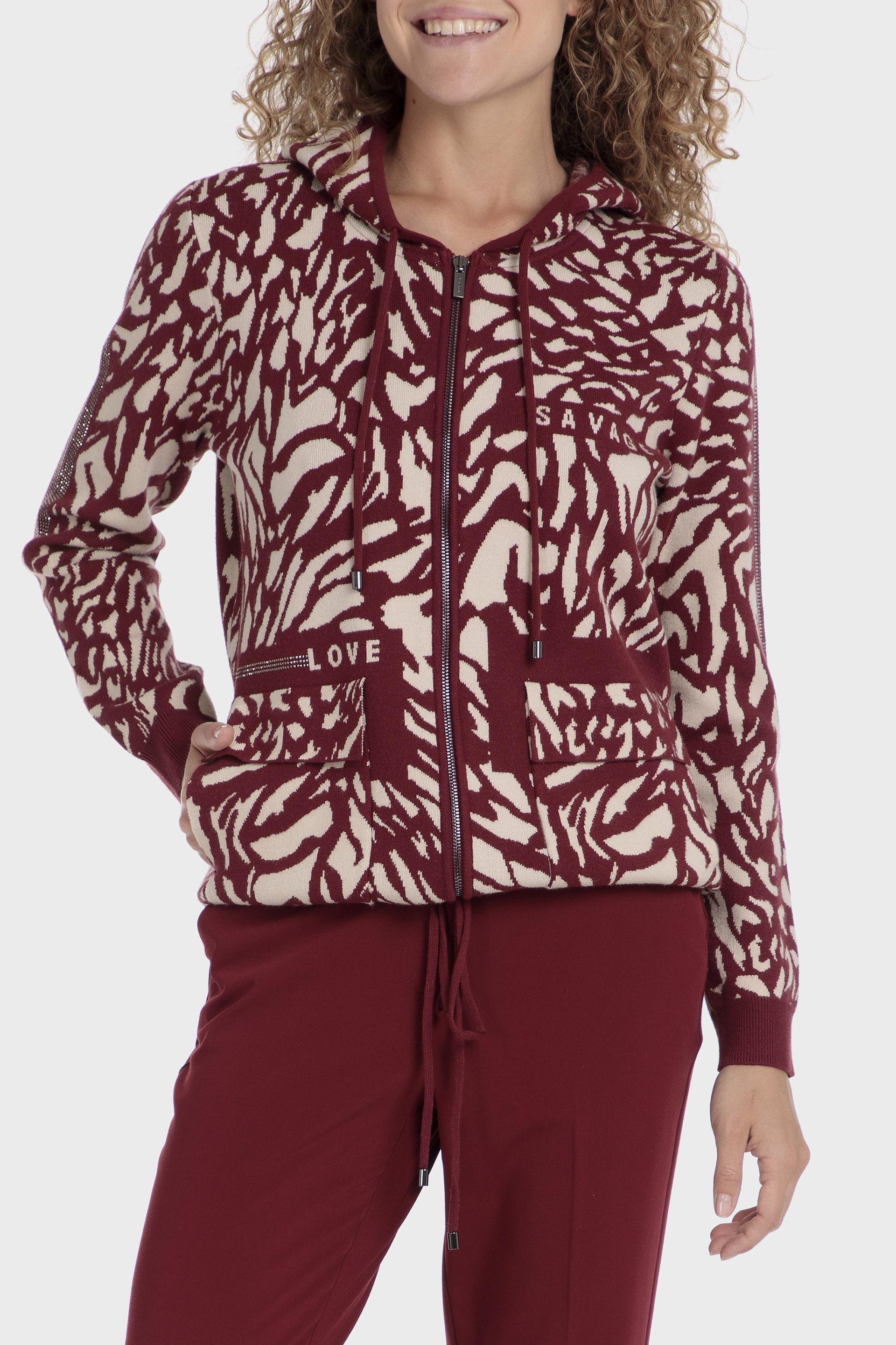 Red Textured Hoodie, , large image number 0