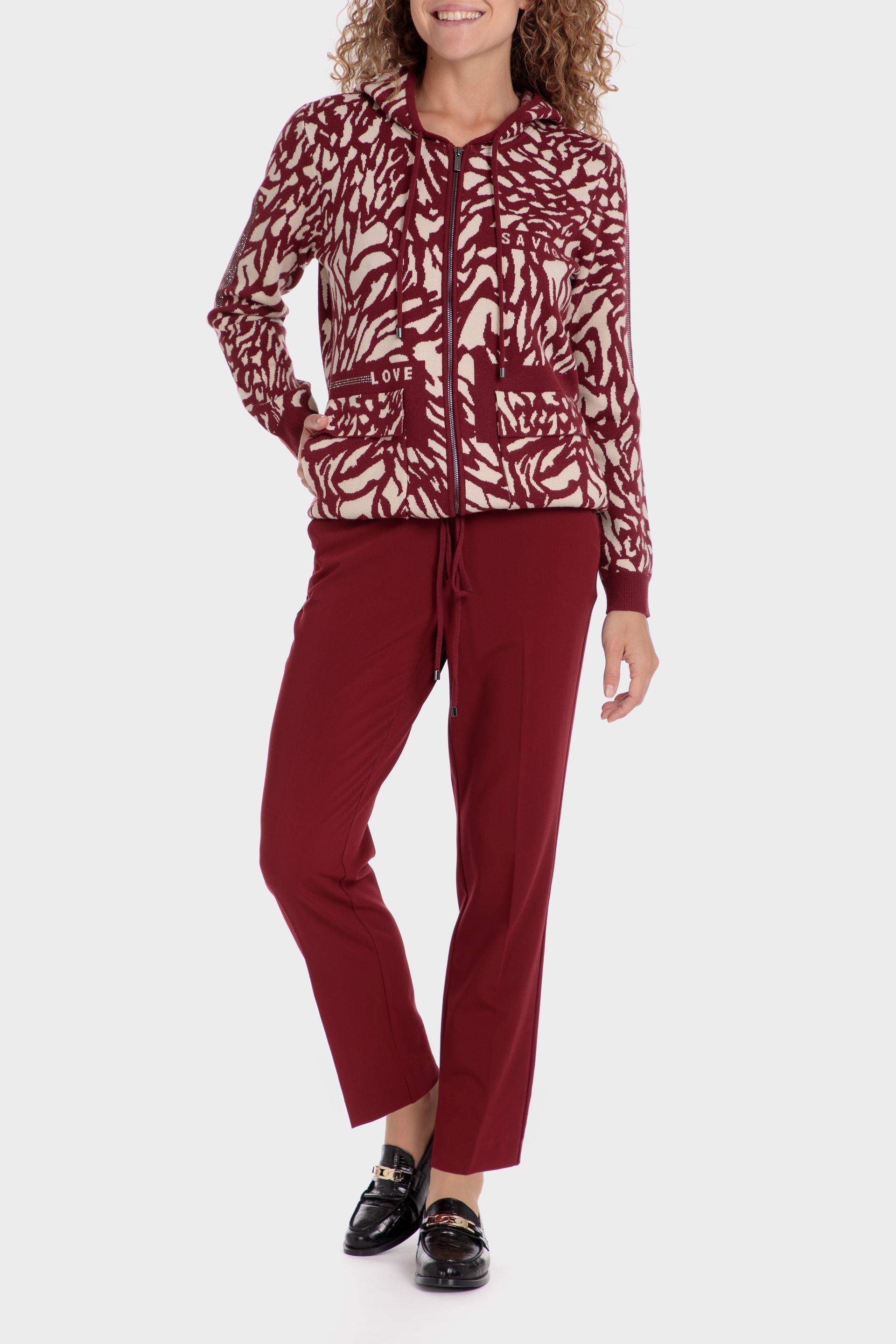 Red Textured Hoodie, , large image number 1