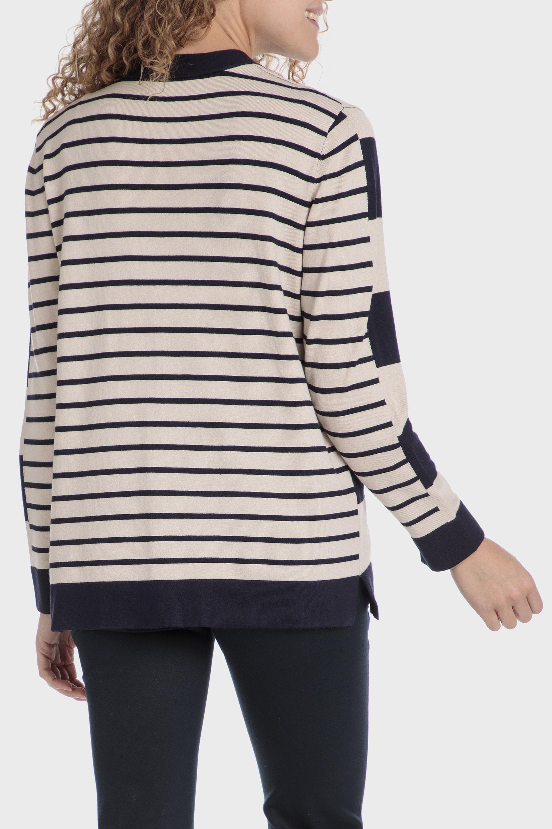 Black Striped Knitted Jacket, , large image number 2