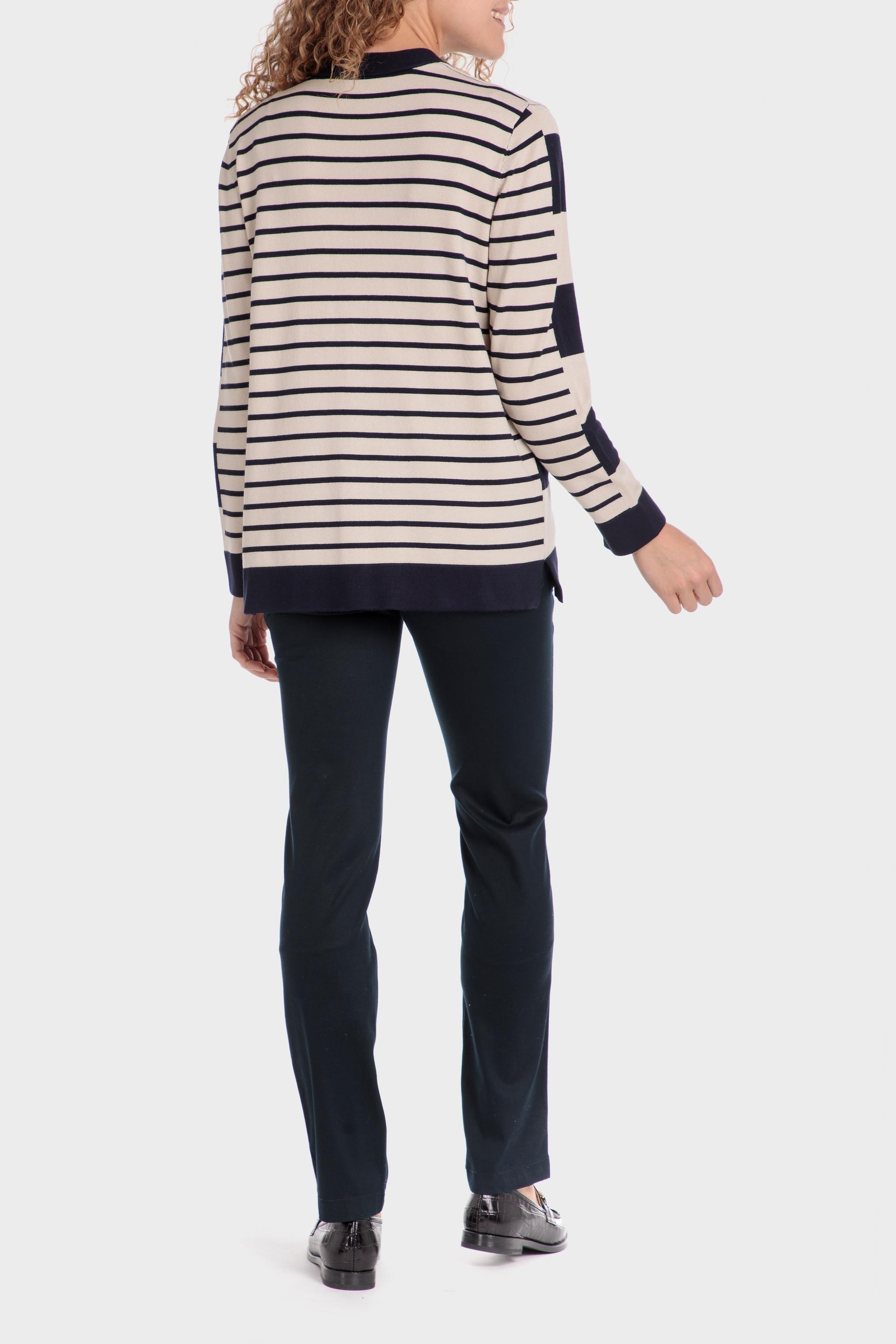 Black Striped Knitted Jacket, , large image number 3