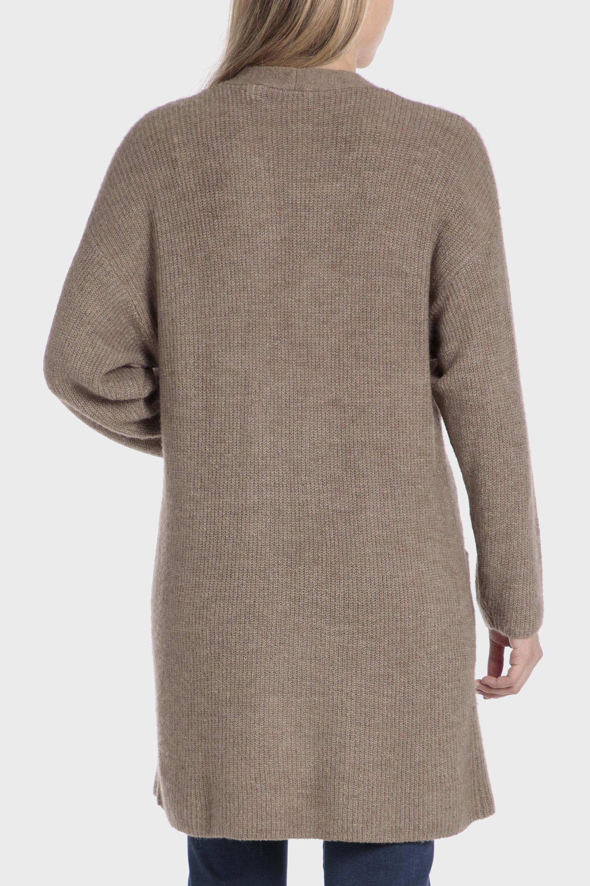 Beige Detailed Long Open Jacket, , large image number 0