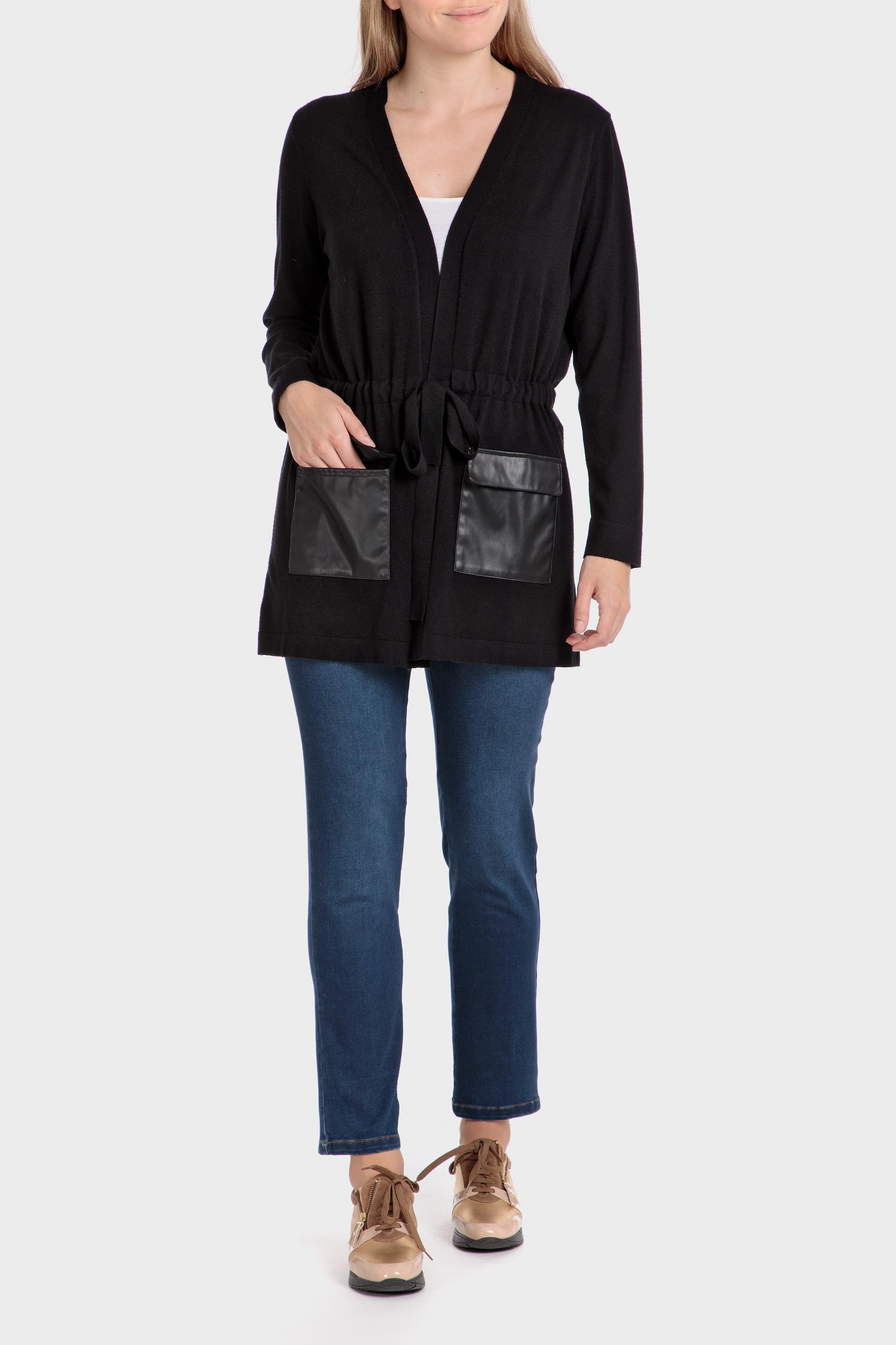 Black Detailed Long Jacket, , large image number 2