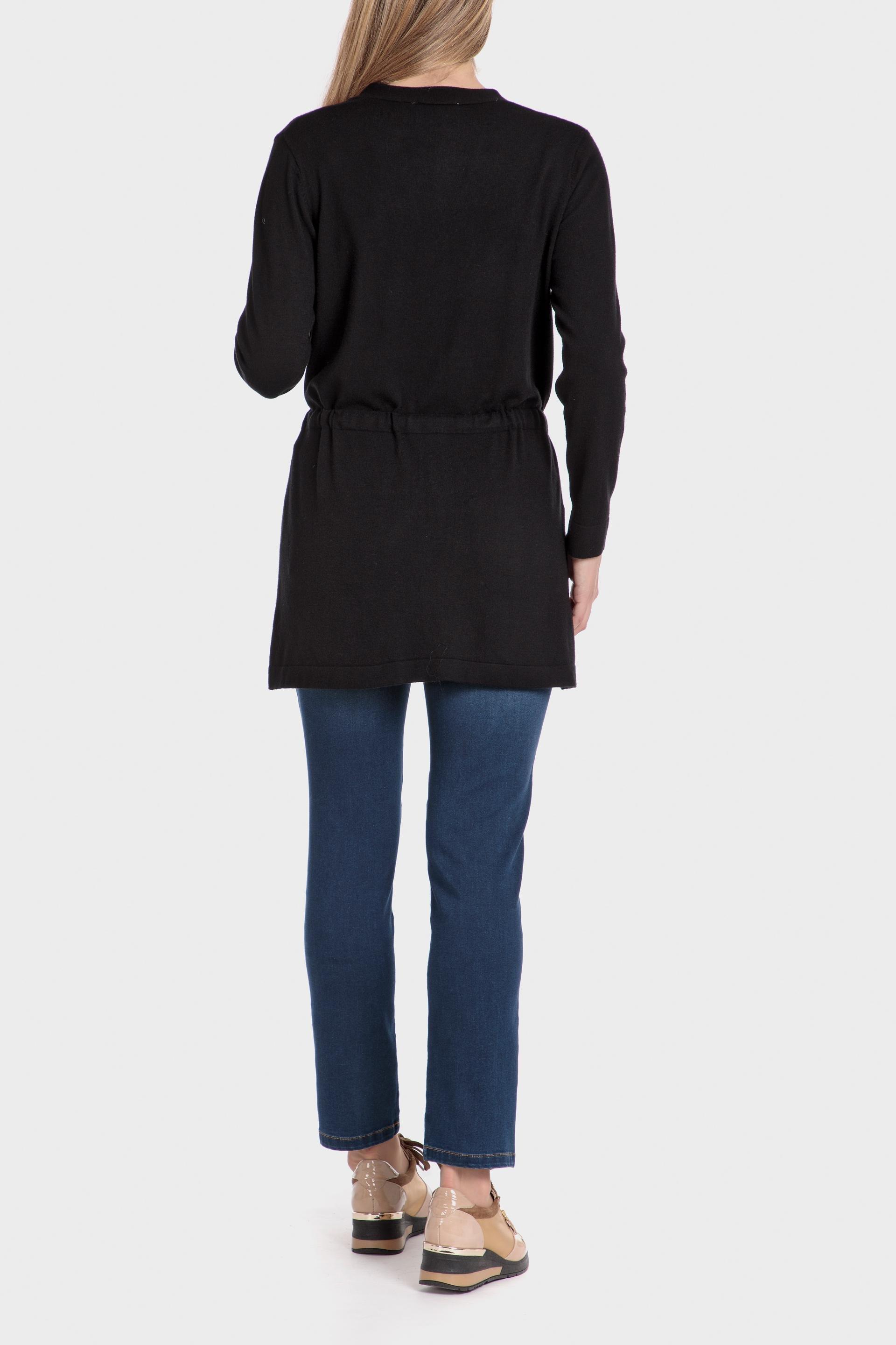 Black Detailed Long Jacket, , large image number 3