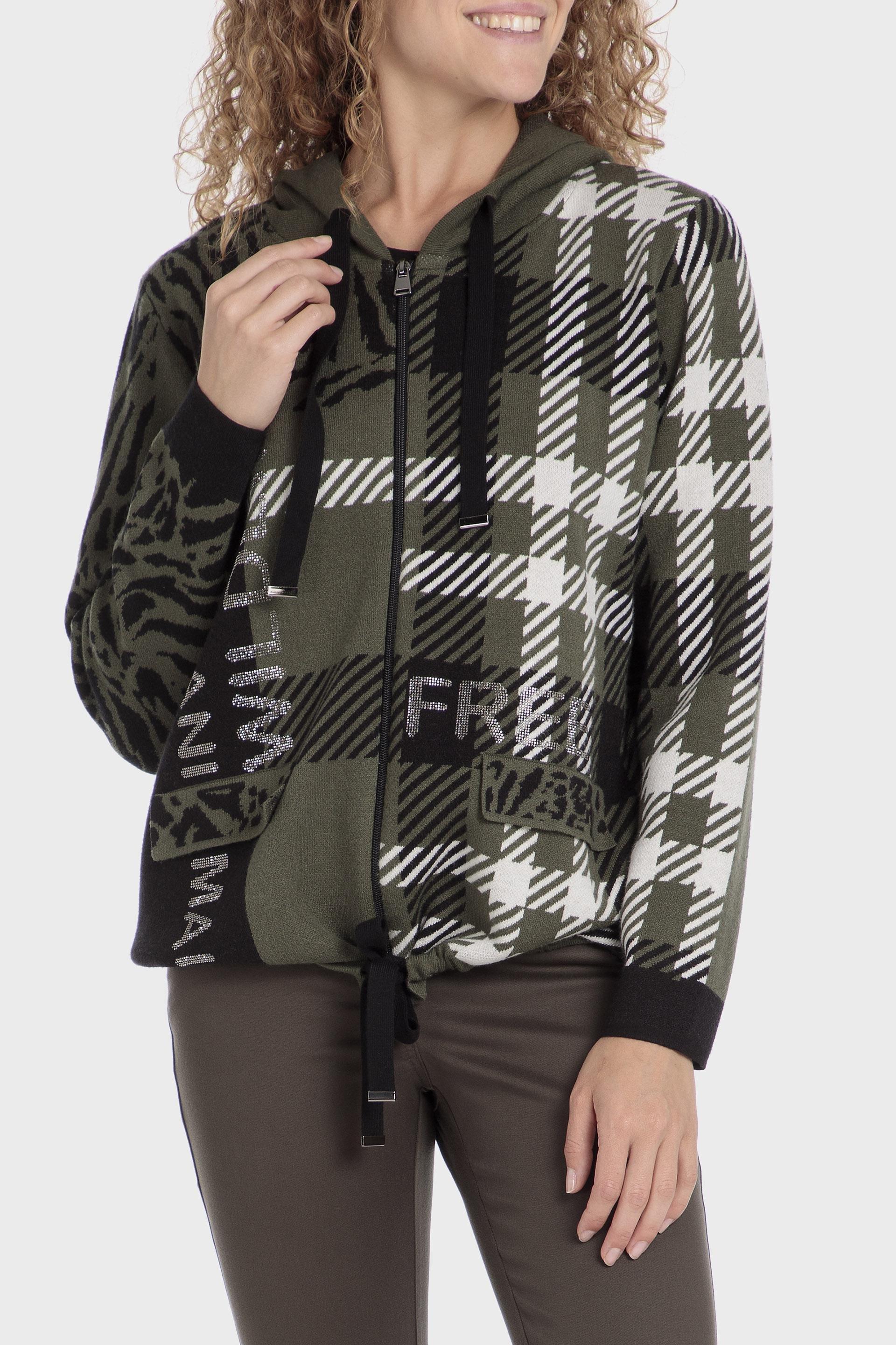 Green Checked Hoodies, , large image number 0
