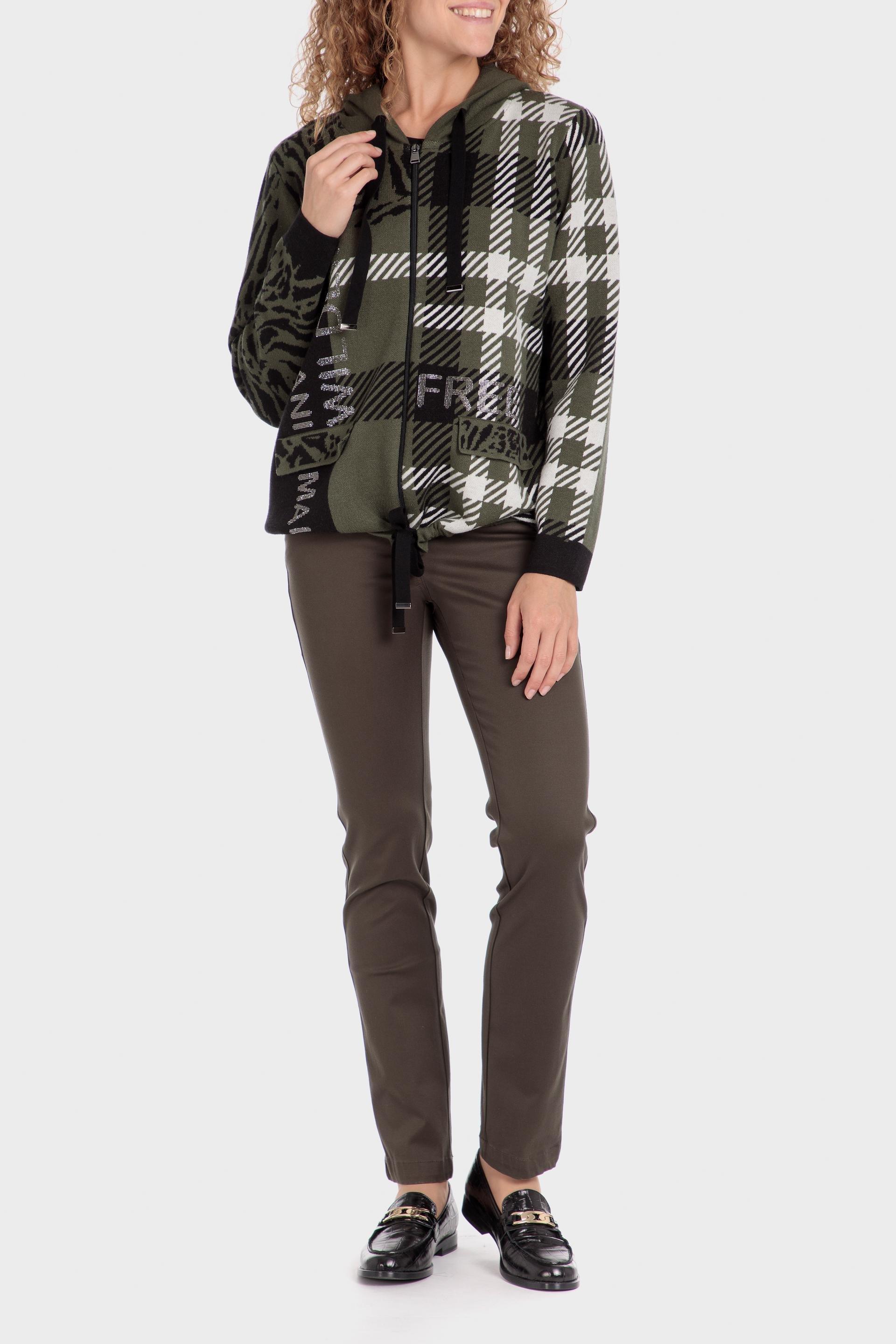 Green Checked Hoodies, , large image number 1