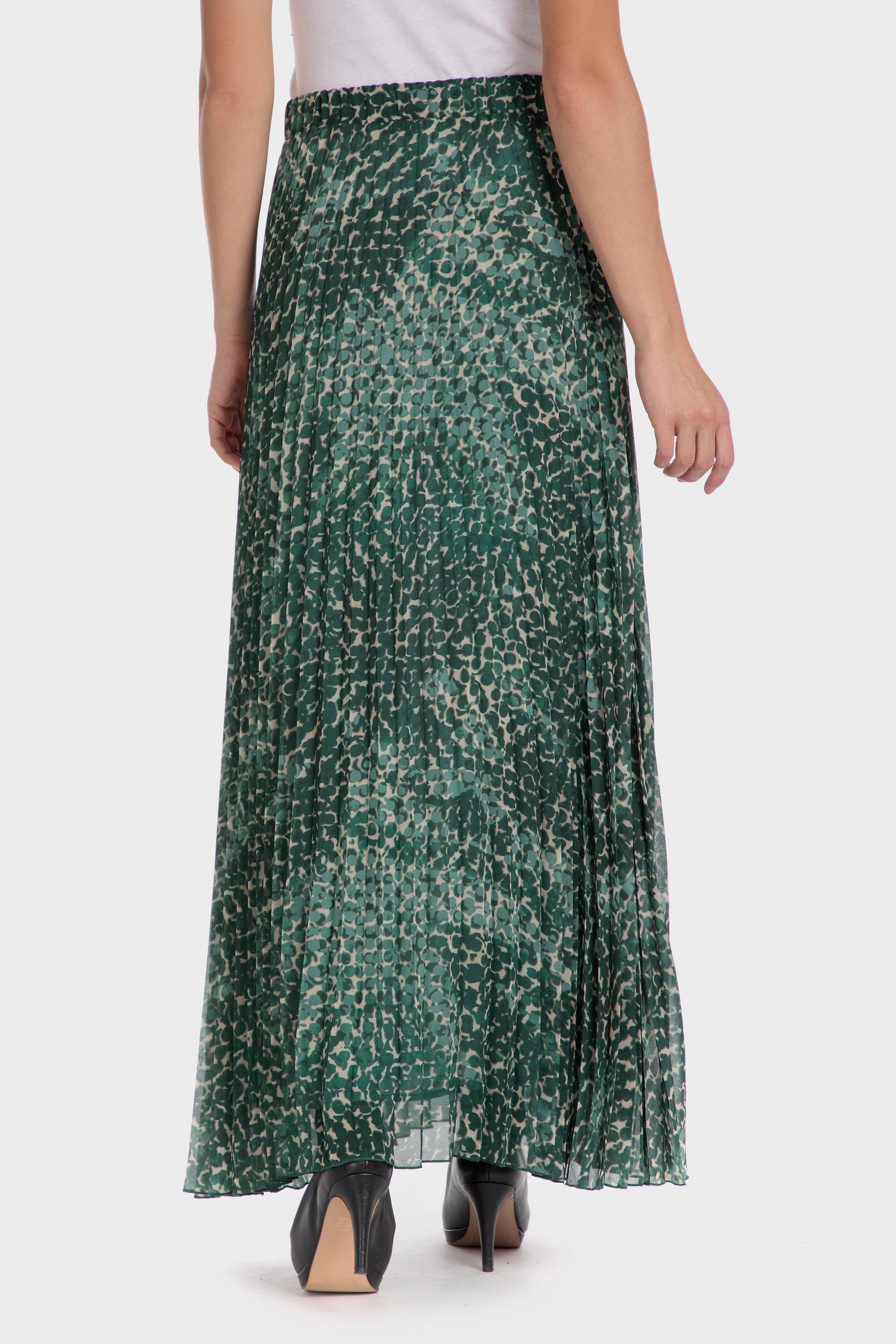 Green Abstract Pleated Maxi, , large image number 1