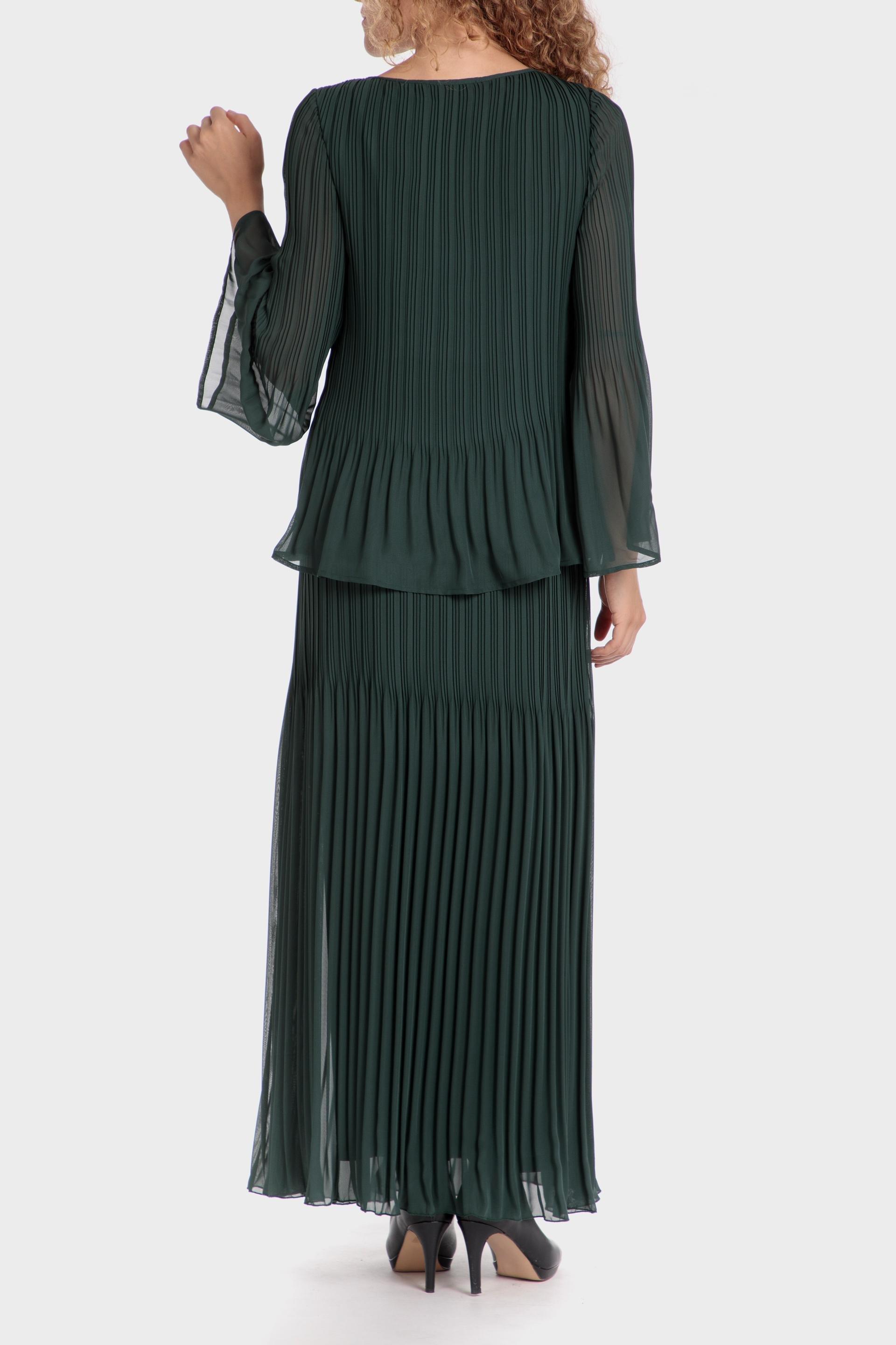 Green Pleated Maxi Skirt, , large image number 2