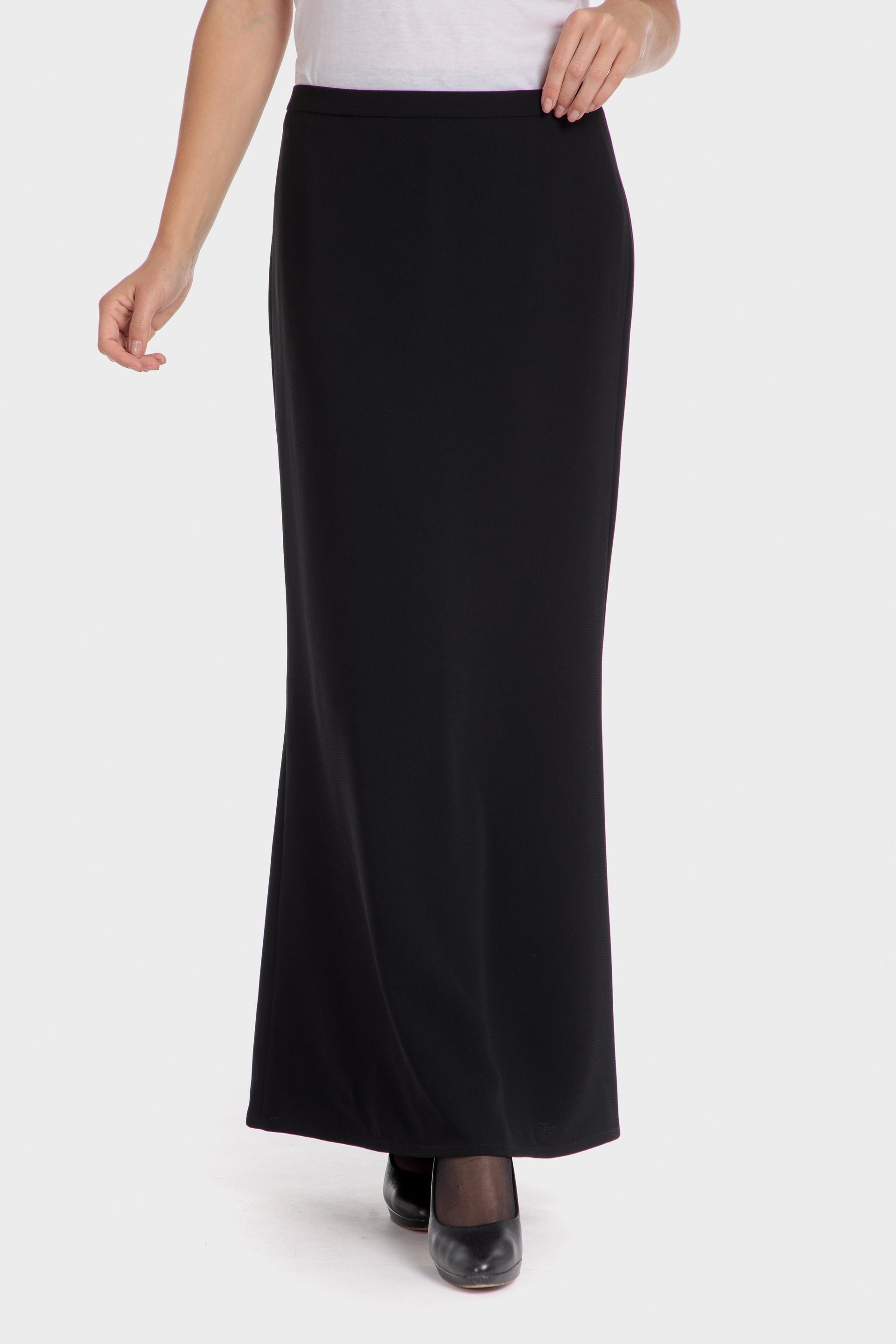 Black Maxi Crepe Skirt, , large image number 0