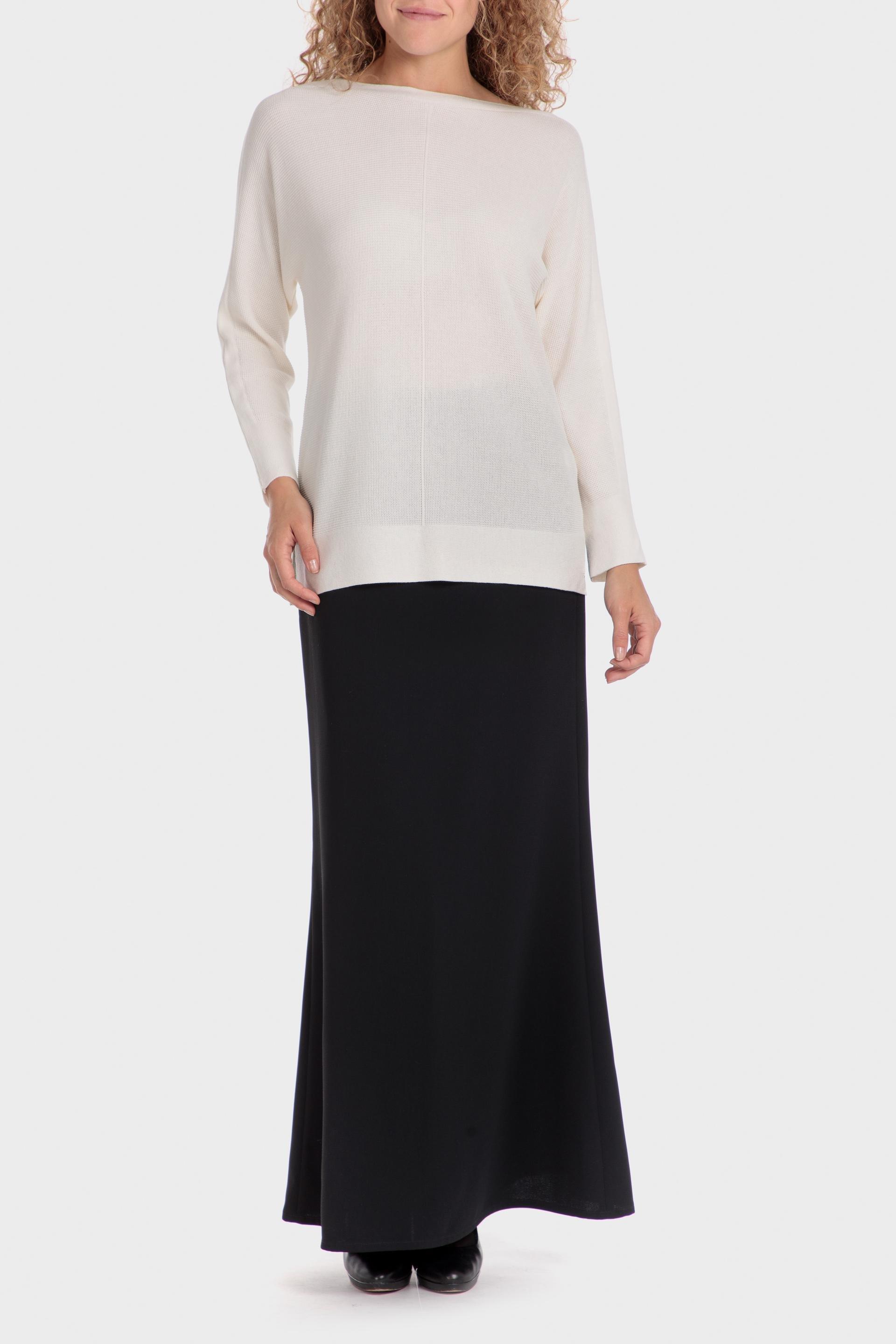 Black Maxi Crepe Skirt, , large image number 1