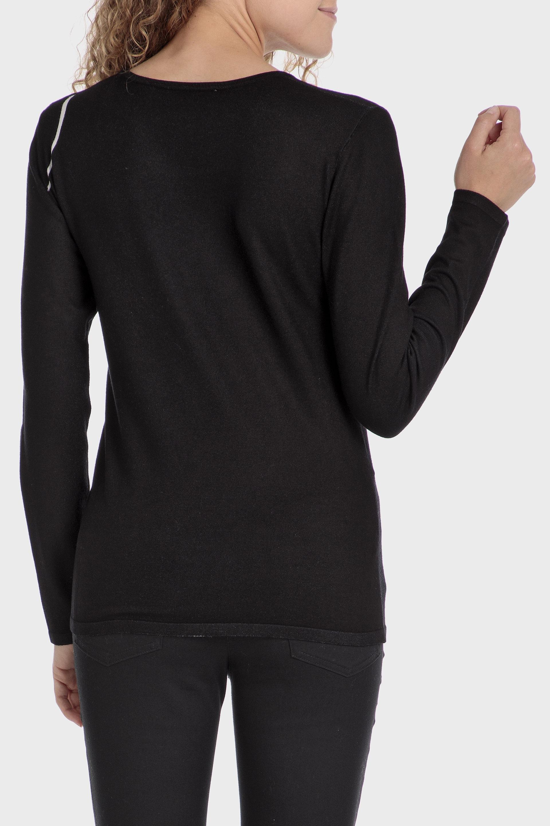 Black Floral Jumpers Sweater, Black, large image number 3