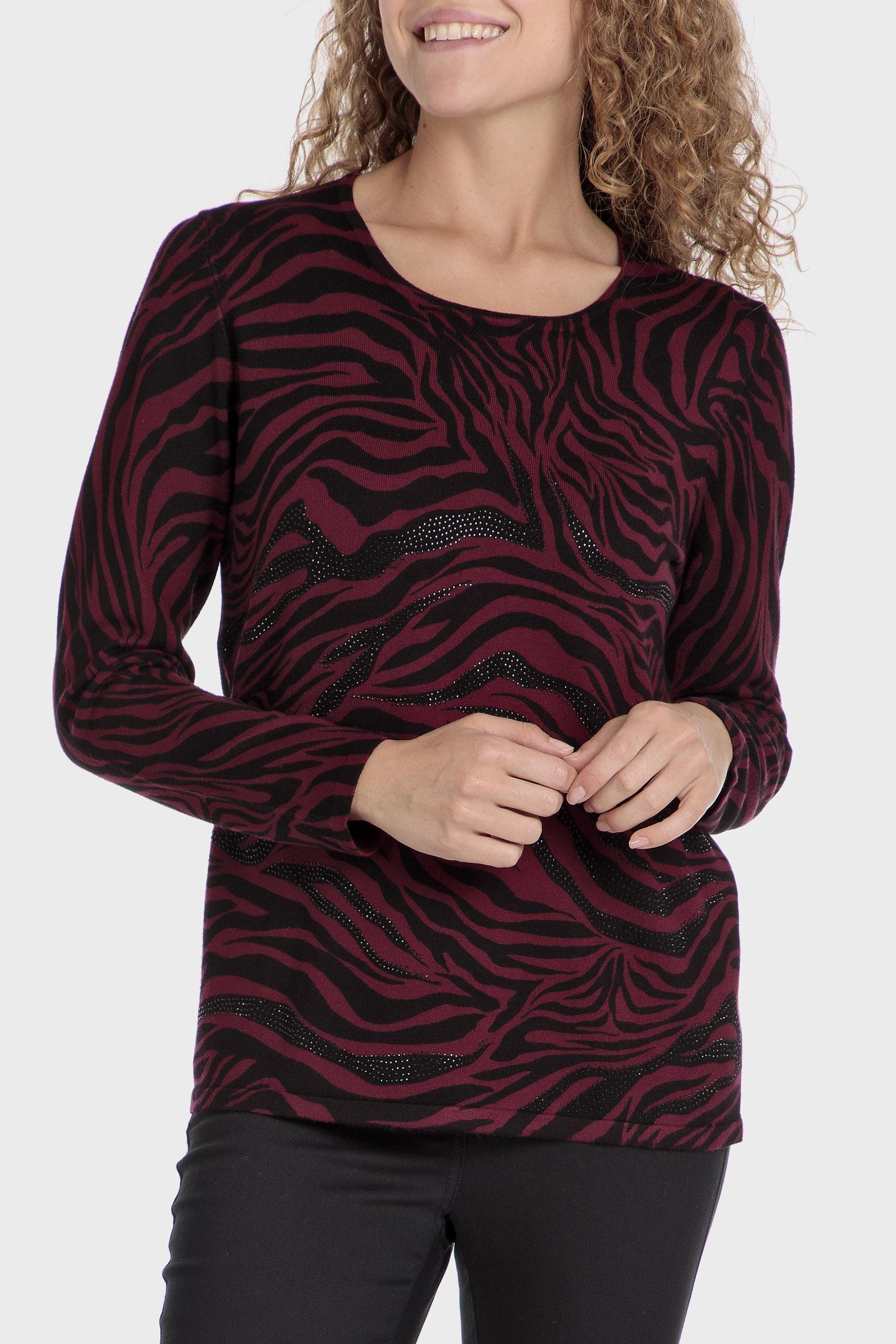 Black Gemstone Printed Sweater, , large image number 1