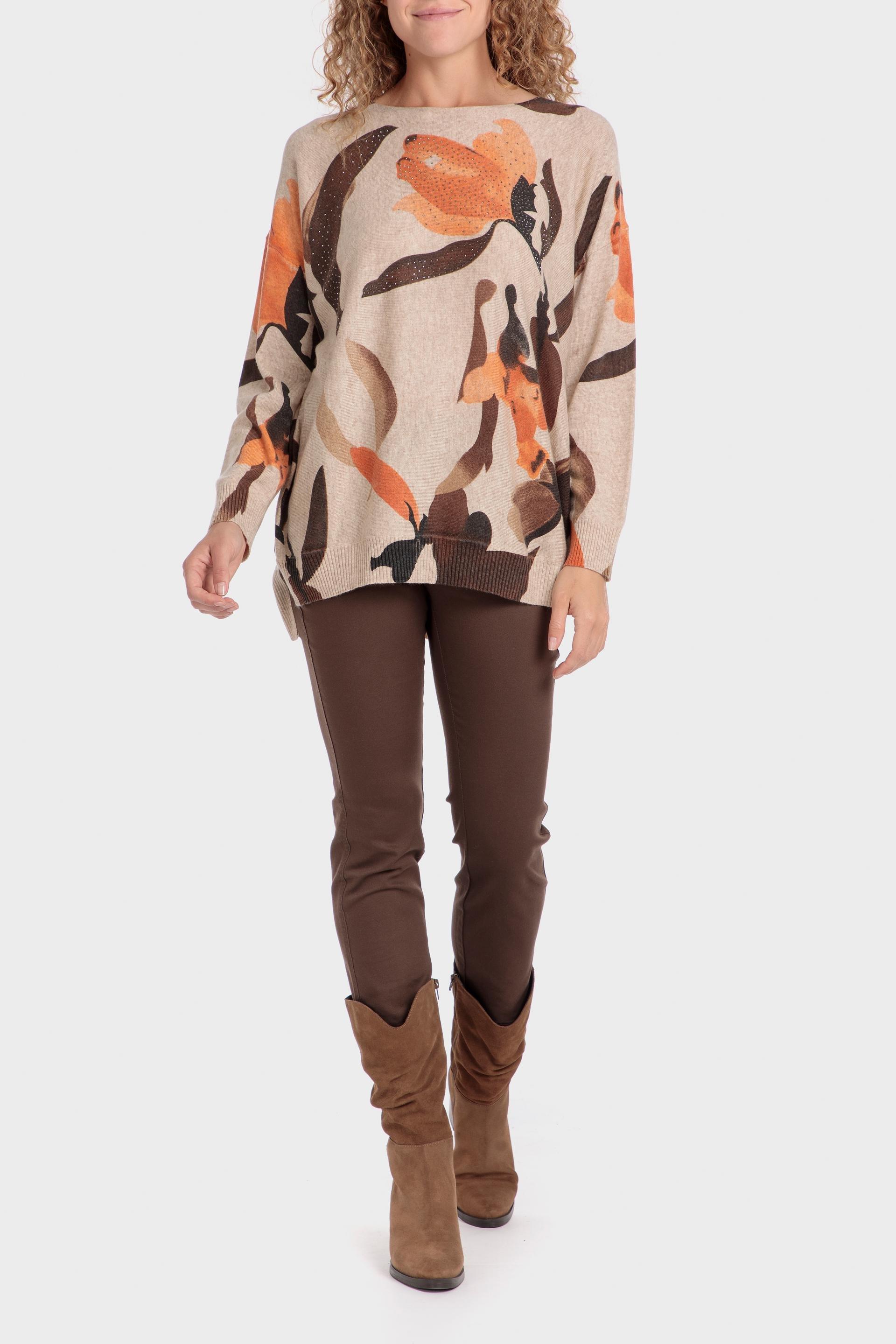 Multicolour Floral Oversized Sweater, , large image number 1