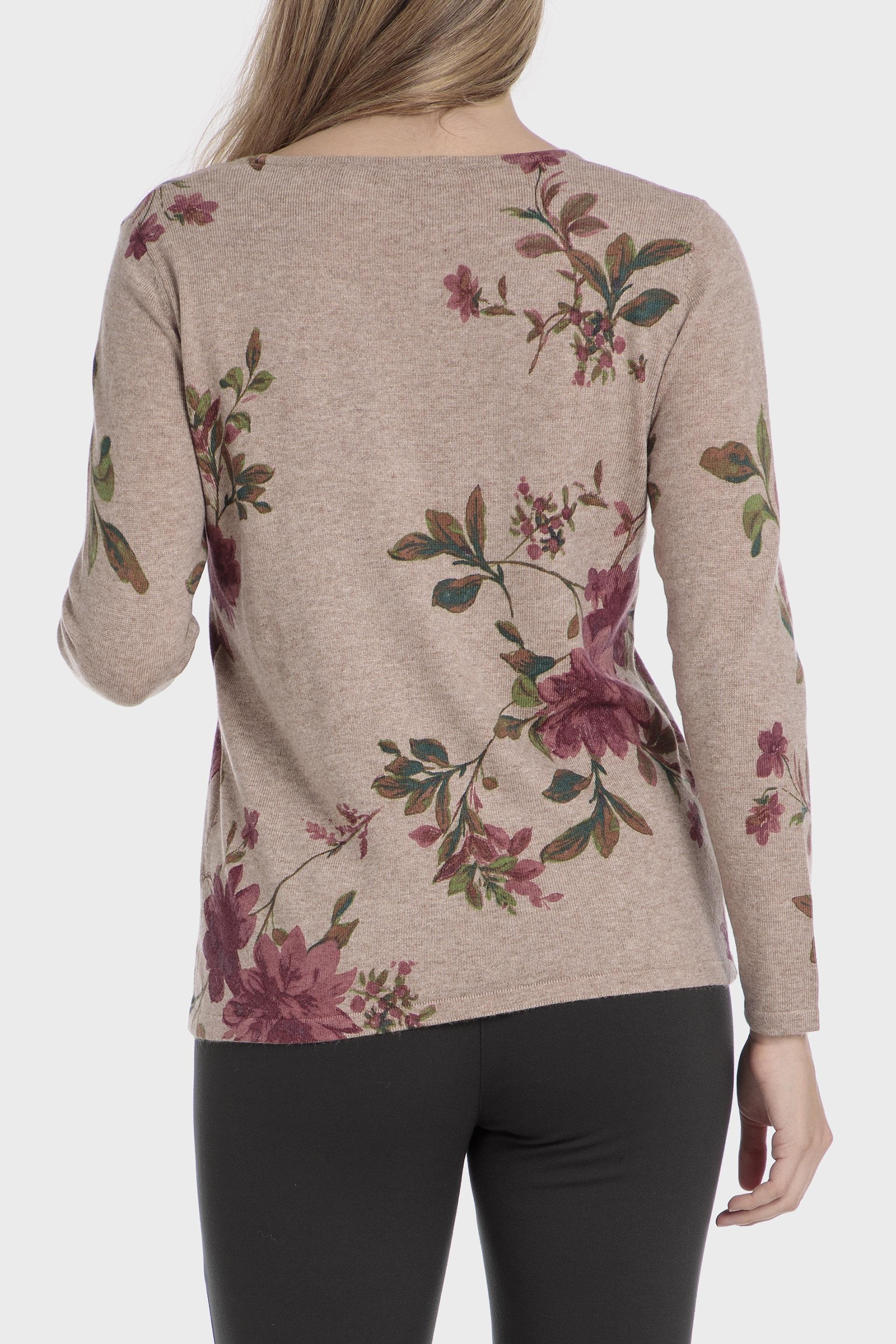 Beige Embroidered Jumpers Sweater, , large image number 3