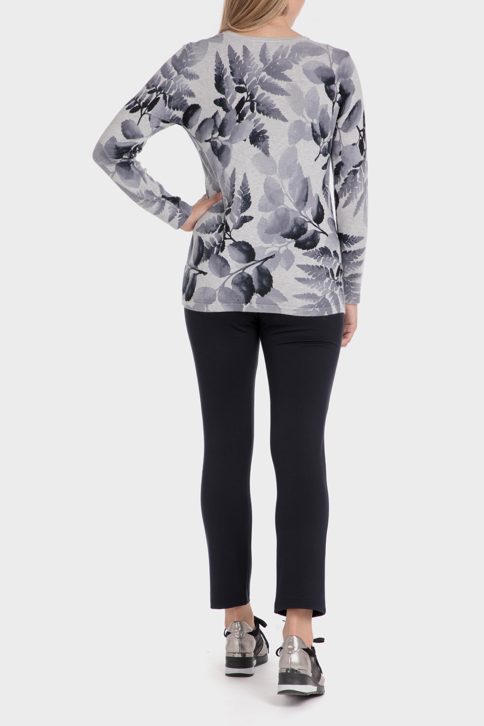 Grey Leaf Printed Jumper, , large image number 3