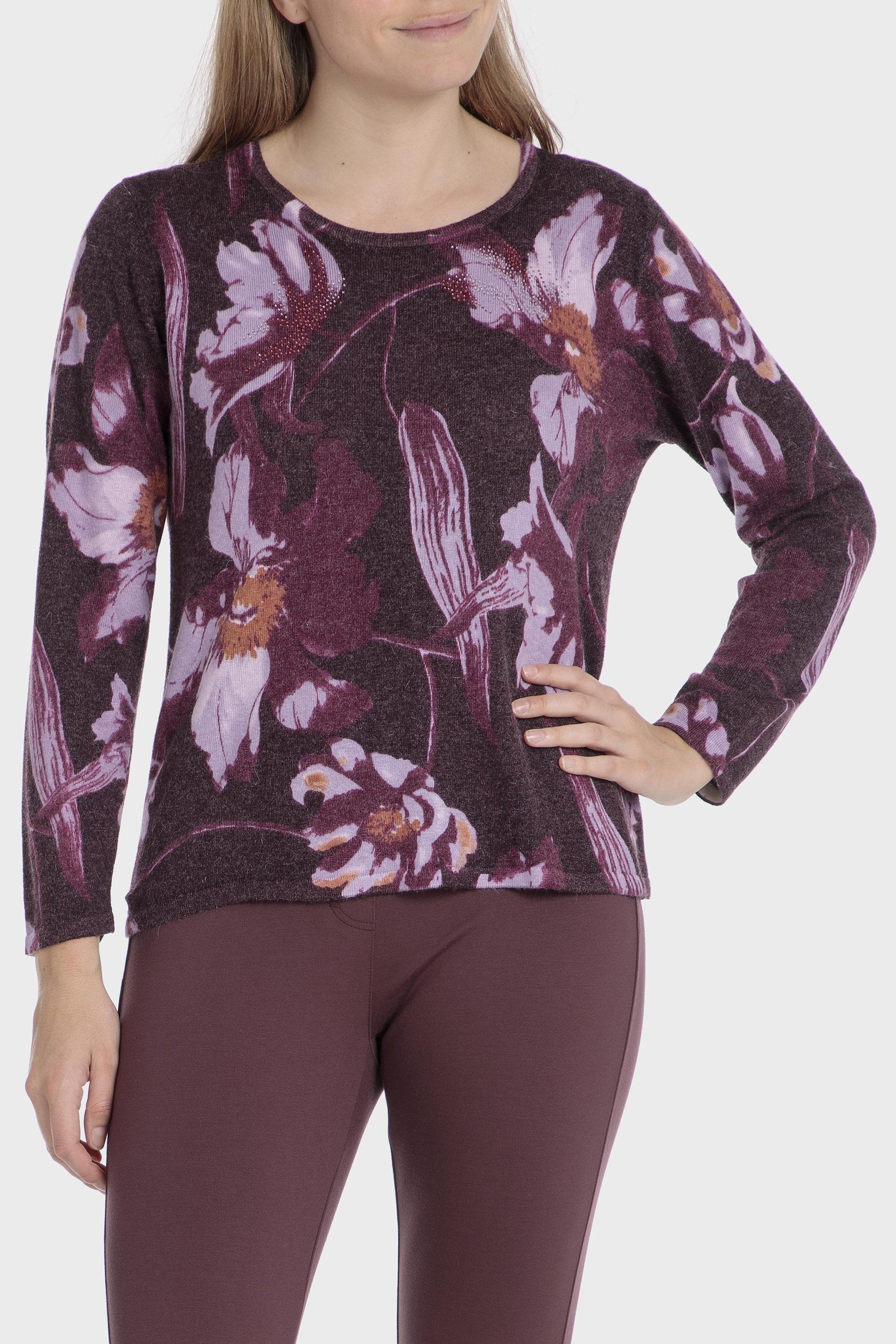 Purple Floral Jumpers Sweater, , large image number 0