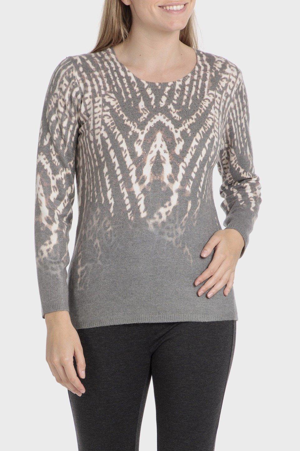 Grey Textured Jumpers Sweater, , large image number 0
